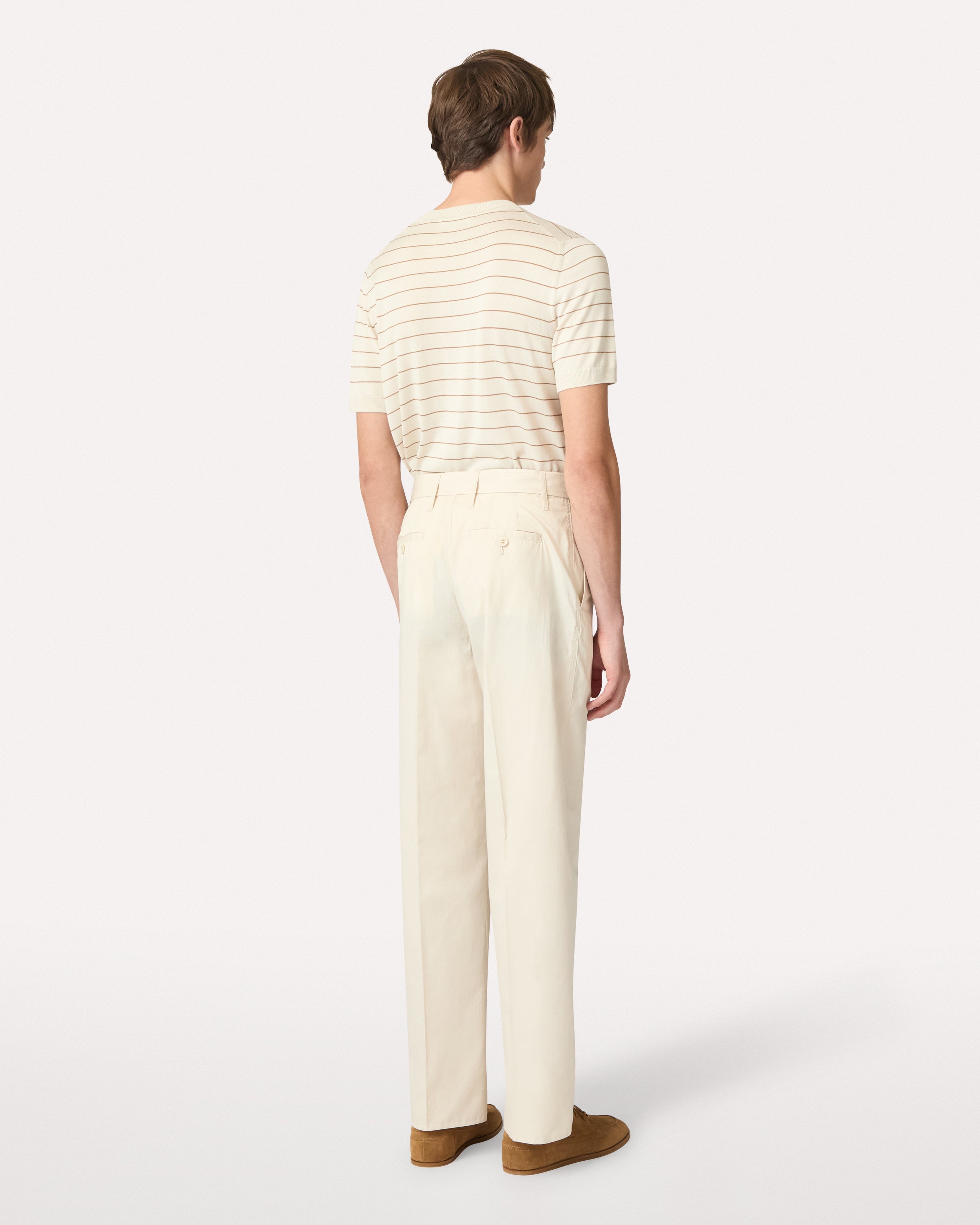 Pantalone panna in cotone e seta CREAM Lardini 5