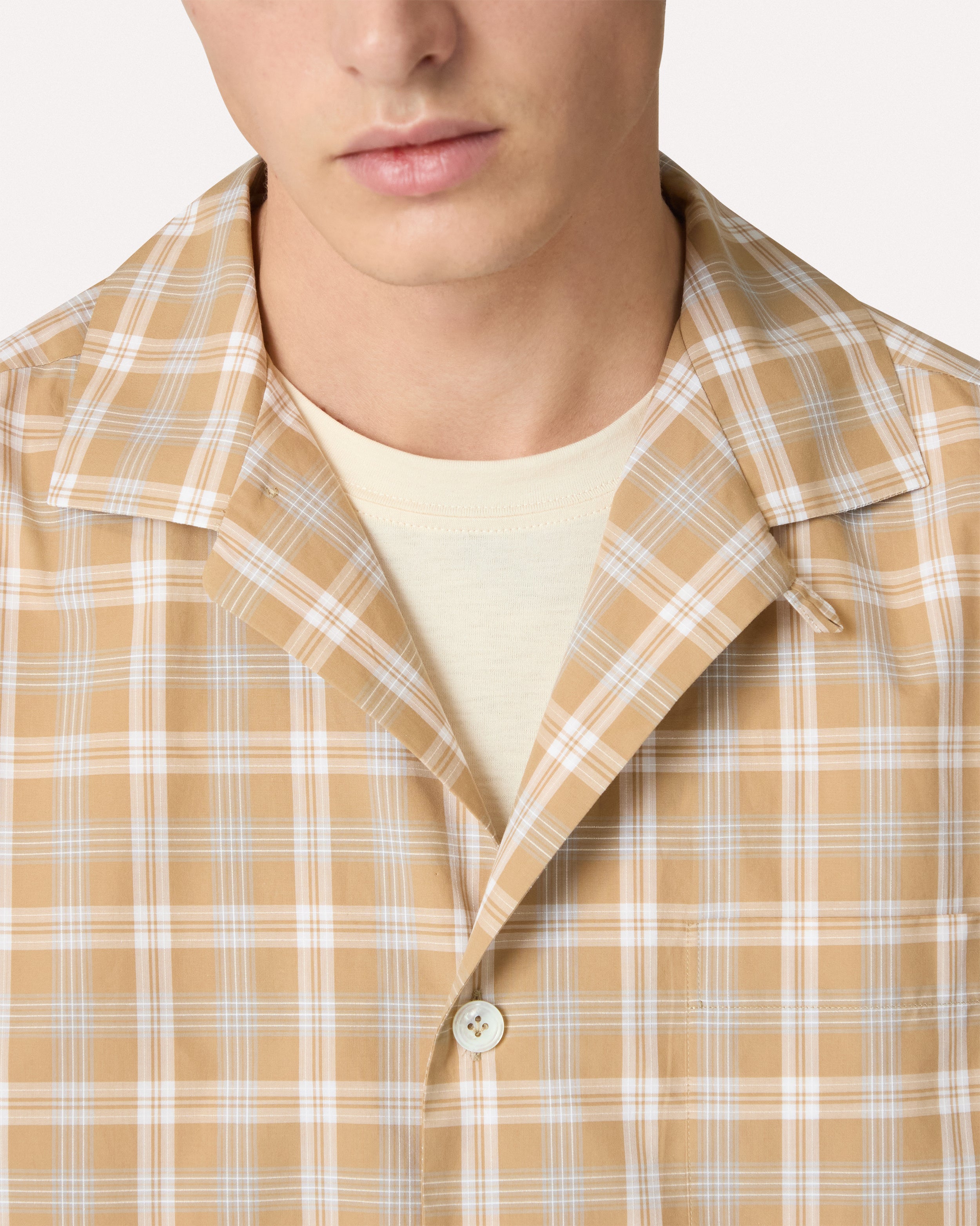 Camel check shirt CAMEL/WHITE/GREY Lardini 4