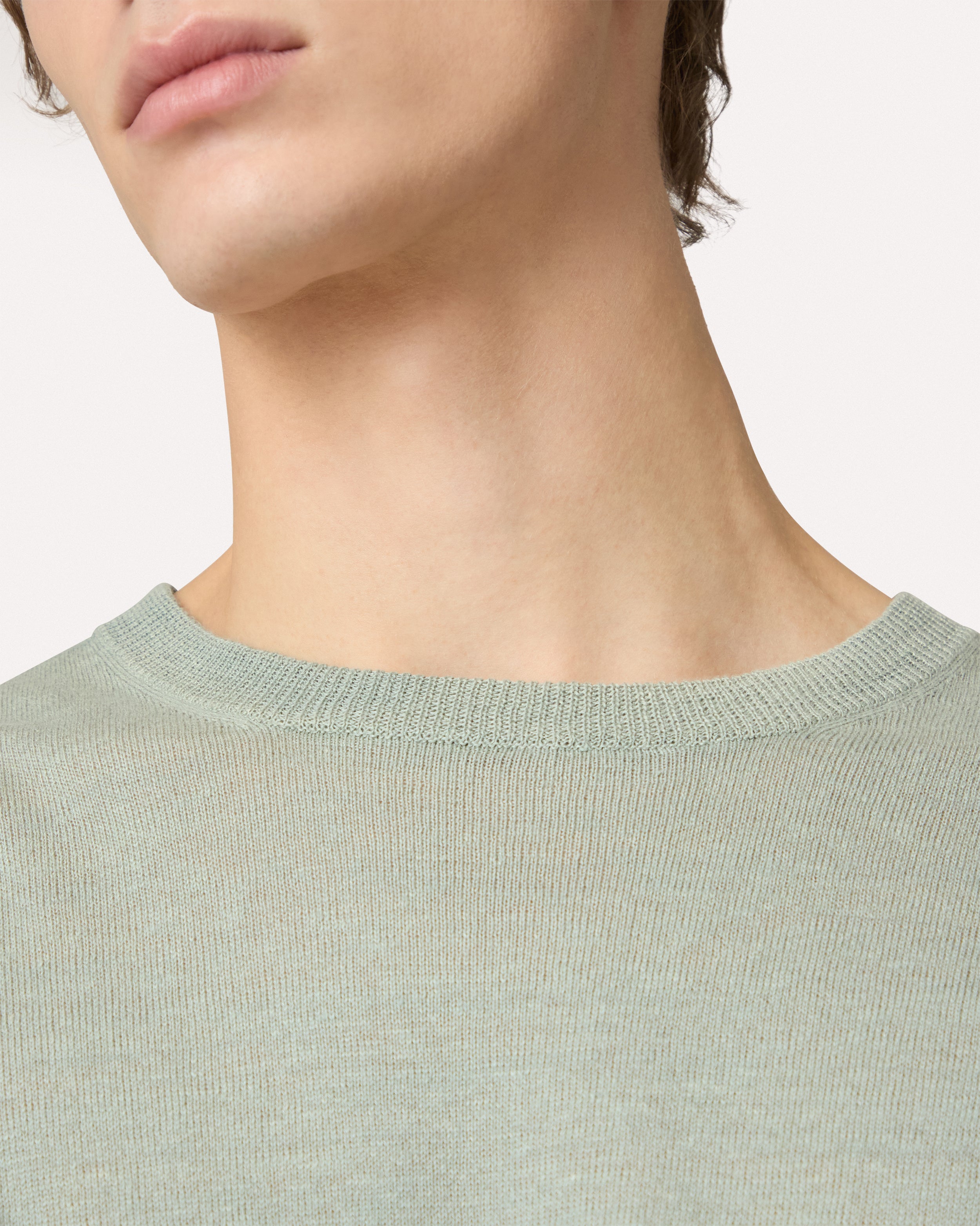 Sage linen and cotton knit T-shirt SAGE GREEN Lardini 4