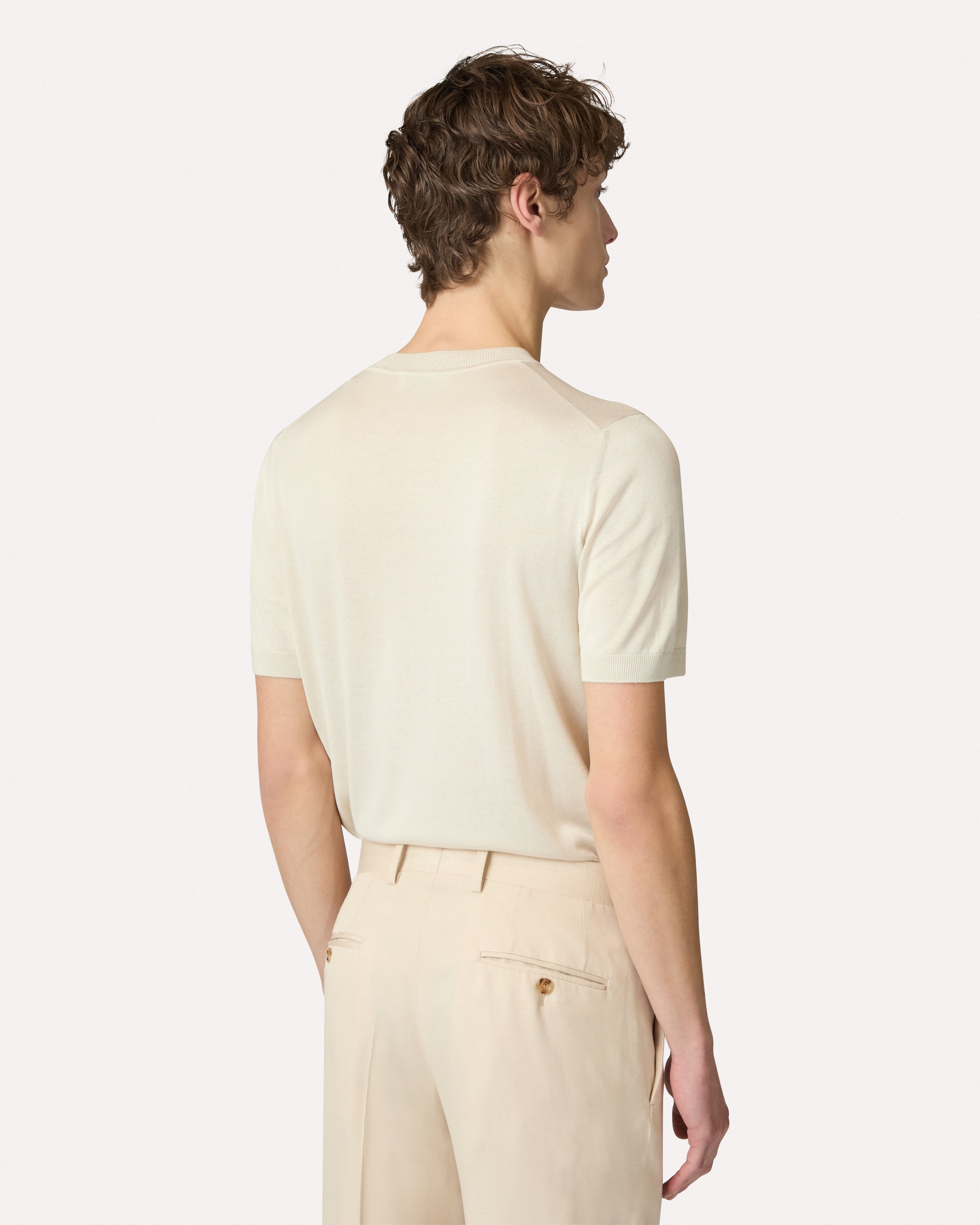 Cream silk T-shirt CREAM Lardini 5