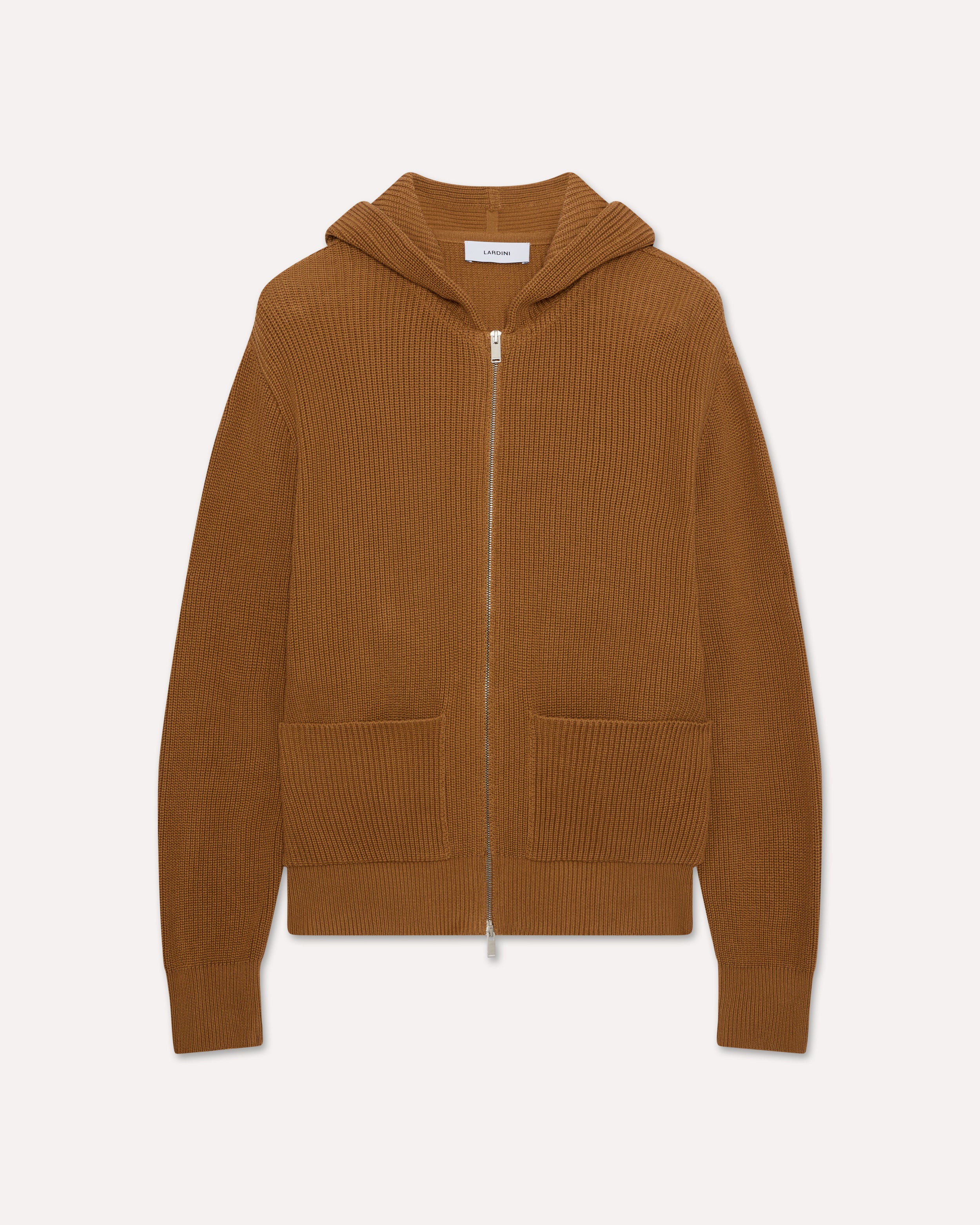 Camel cardigan, white, man | Lardini