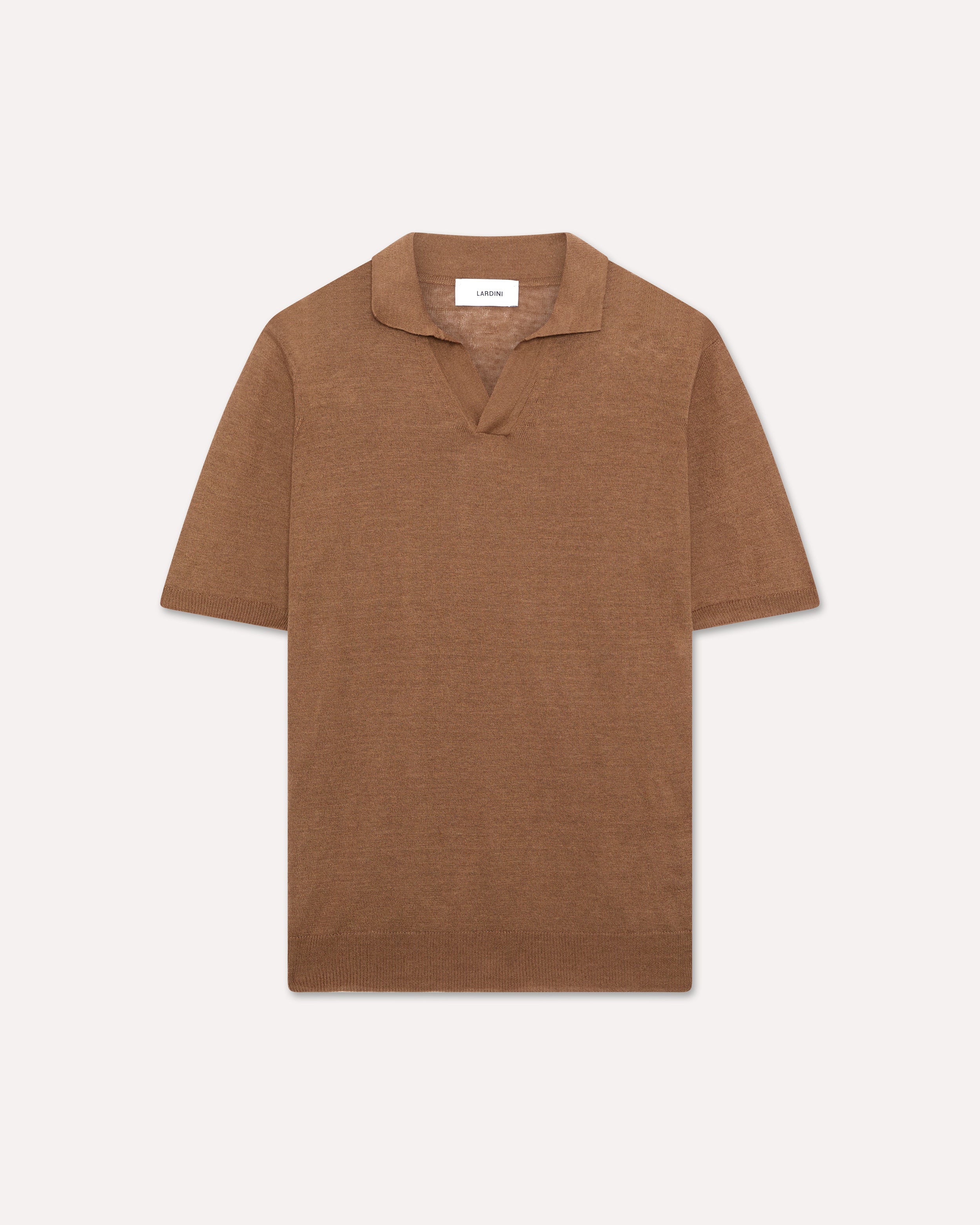 Brown knit polo BROWN/RUST Lardini 1