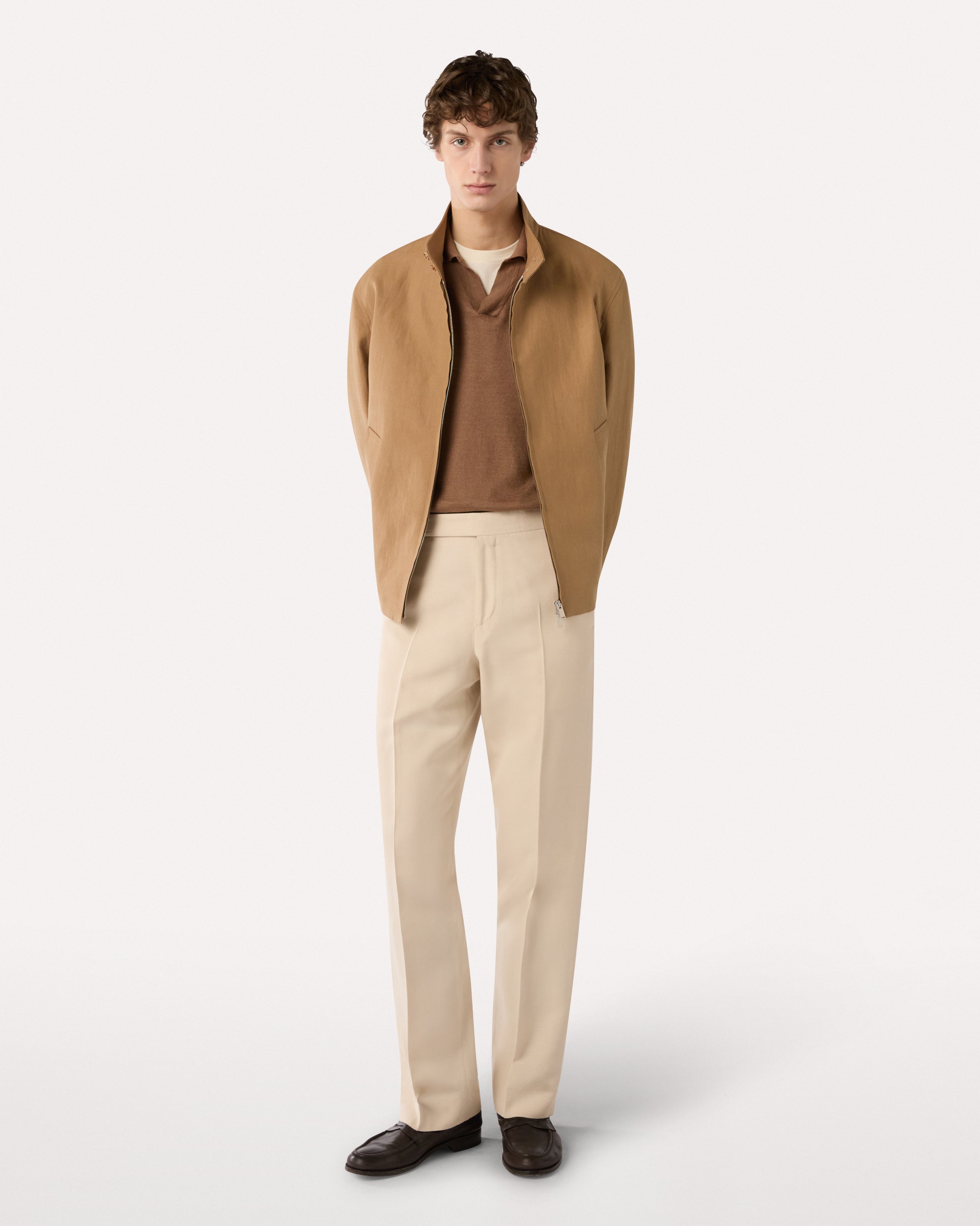 Brown knit polo BROWN/RUST Lardini 2