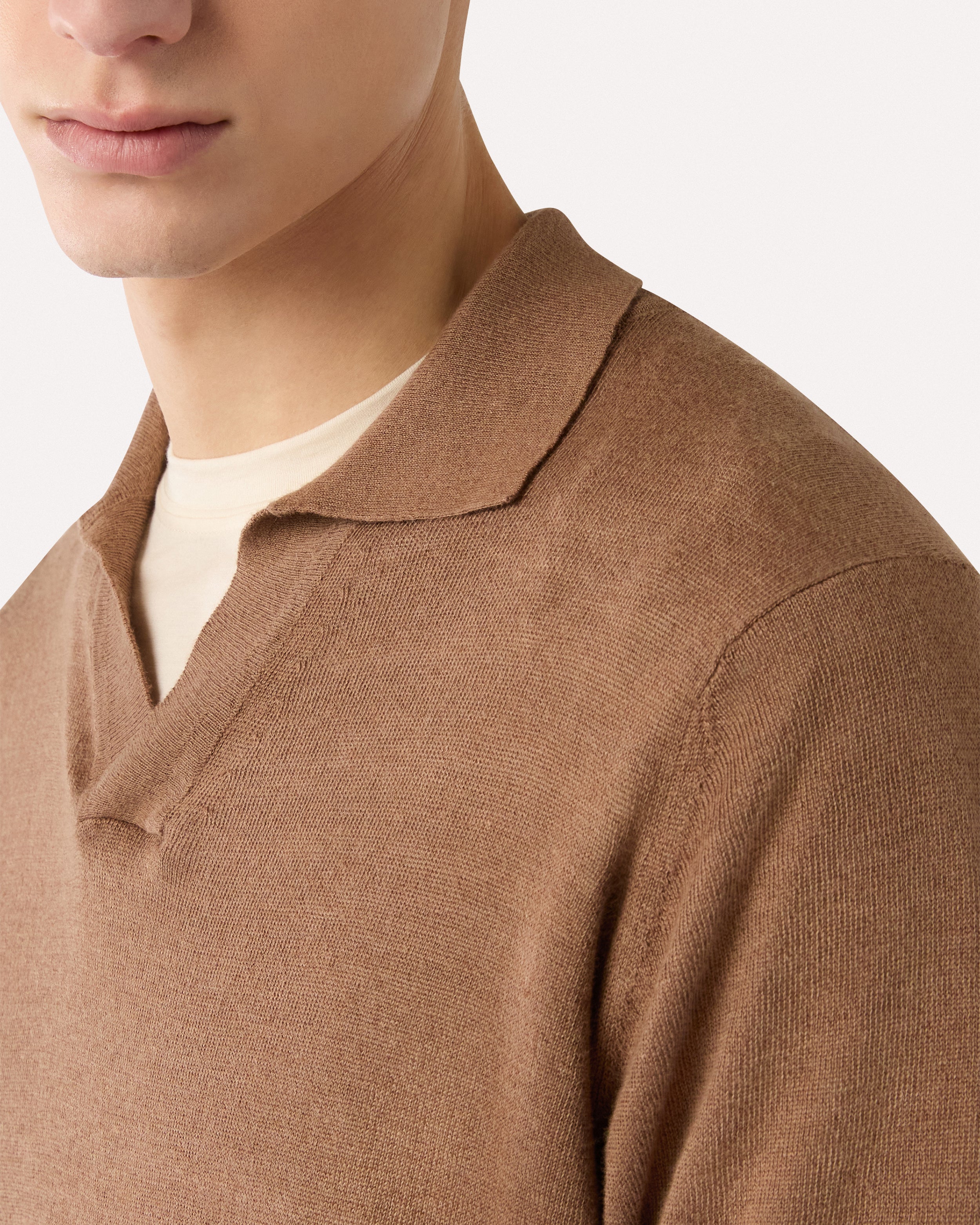 Brown knit polo BROWN/RUST Lardini 3