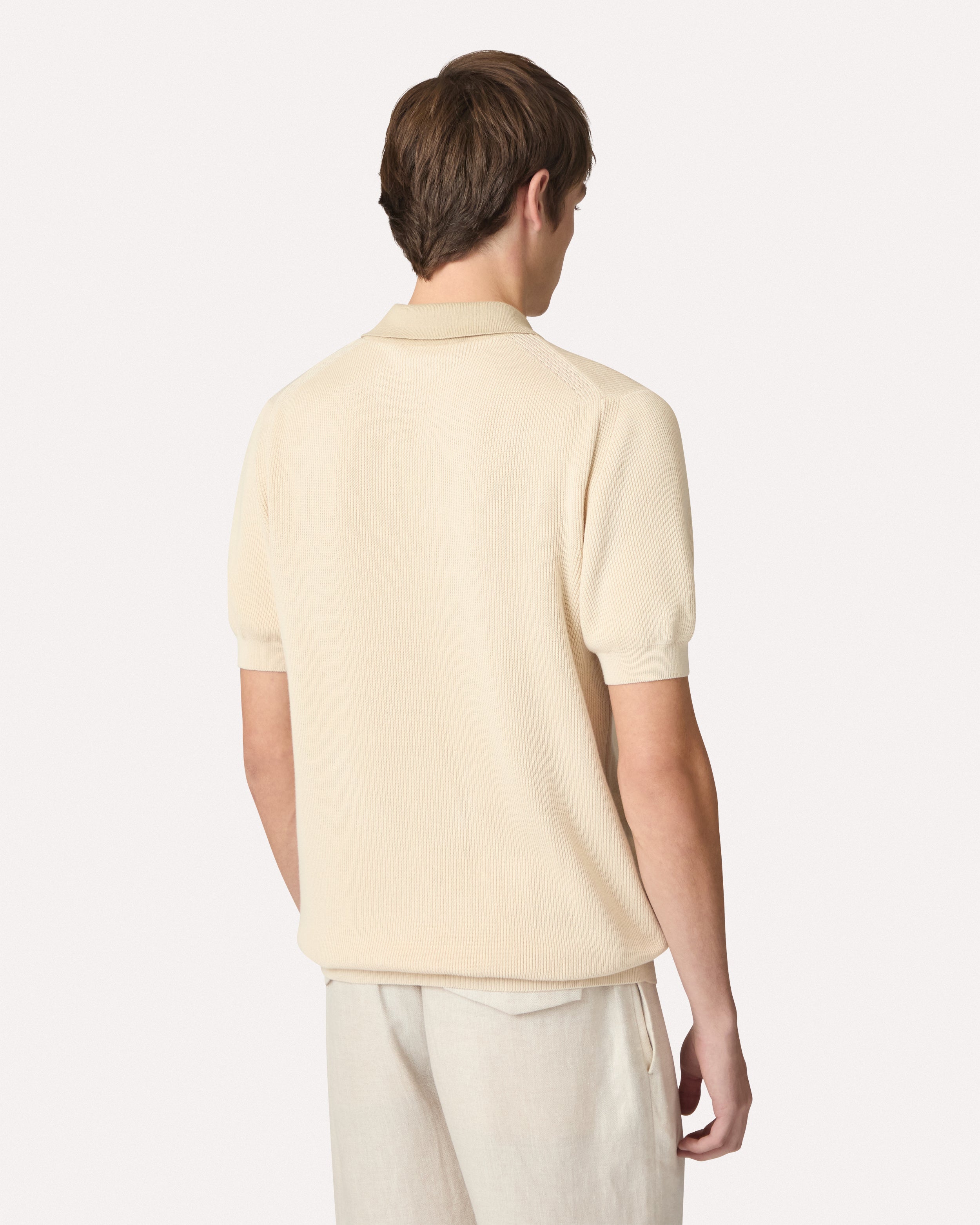 Cream cotton knit polo CREAM/BEIGE Lardini 5