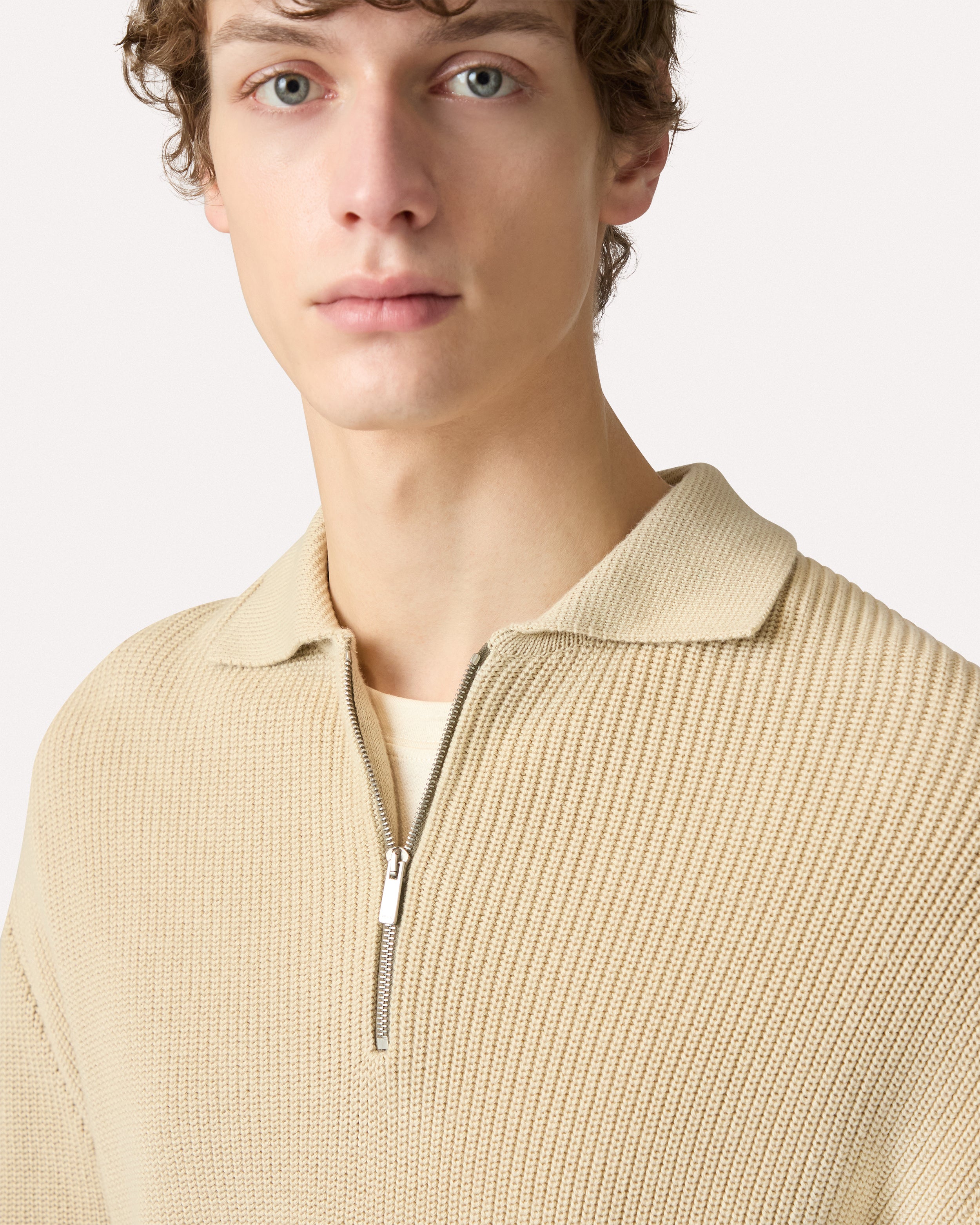 Beige cotton knit polo BEIGE Lardini 4