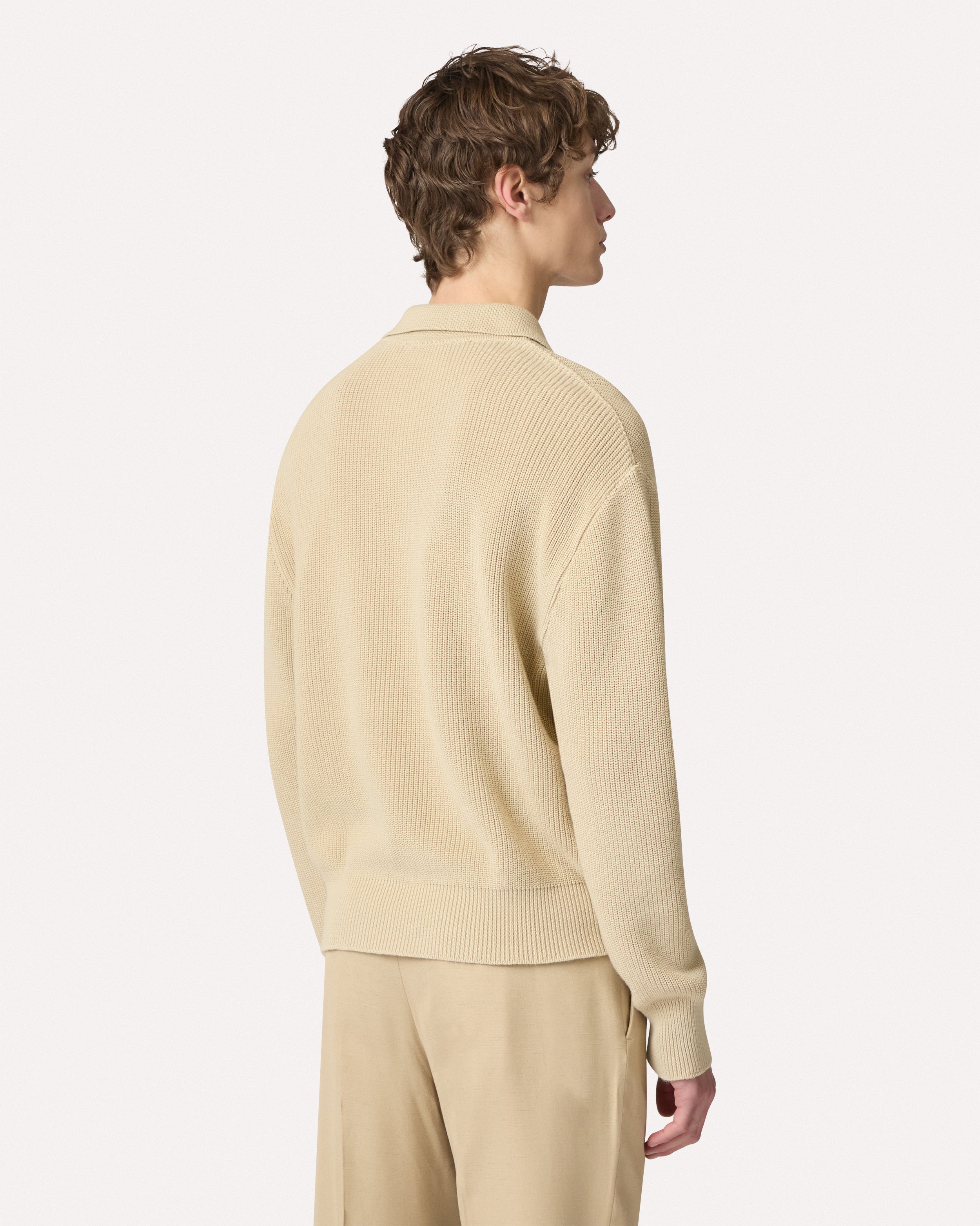 Beige cotton knit polo BEIGE Lardini 5