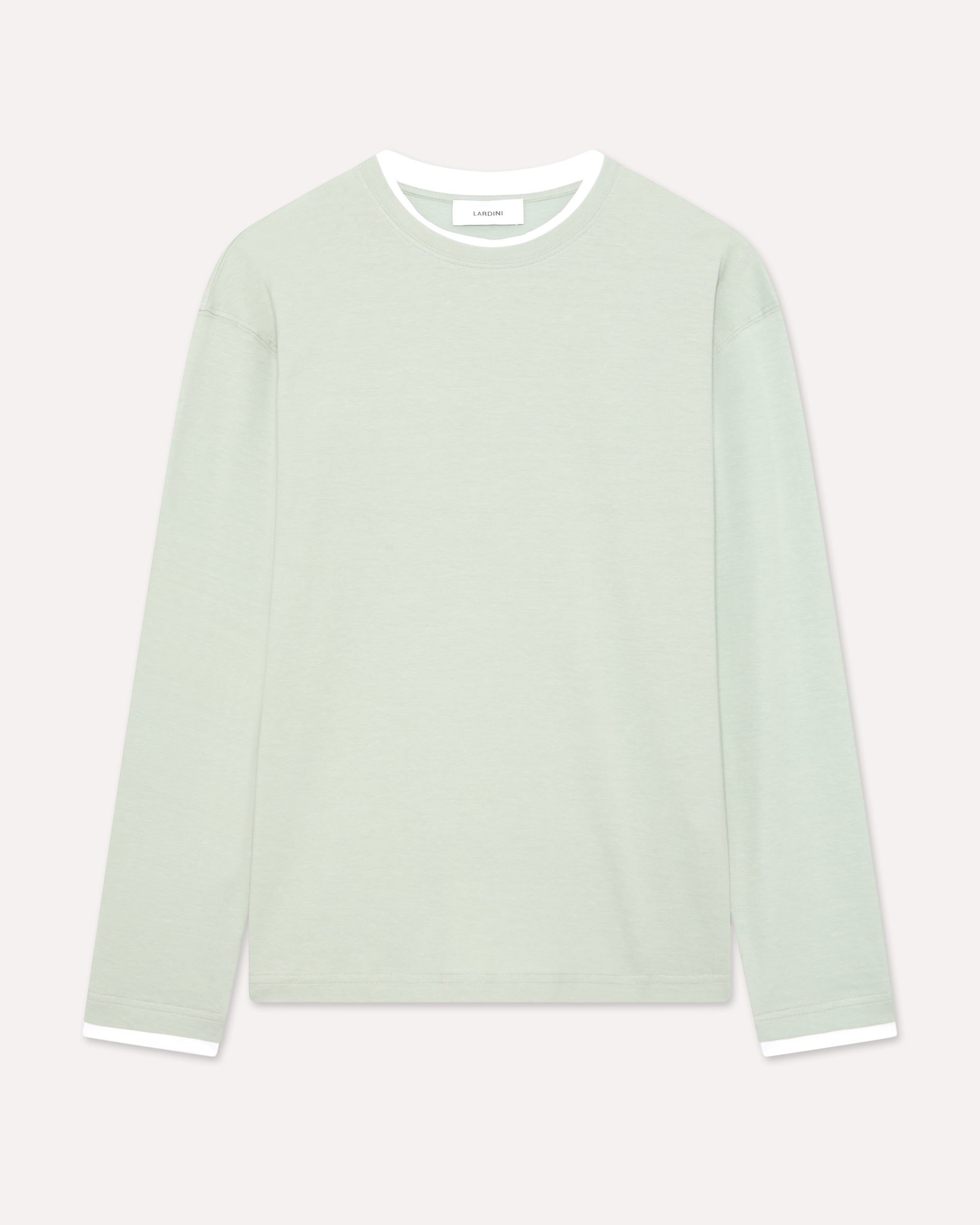 Long-sleeve T-shirt in sage SAGE GREEN/WHITE Lardini 1