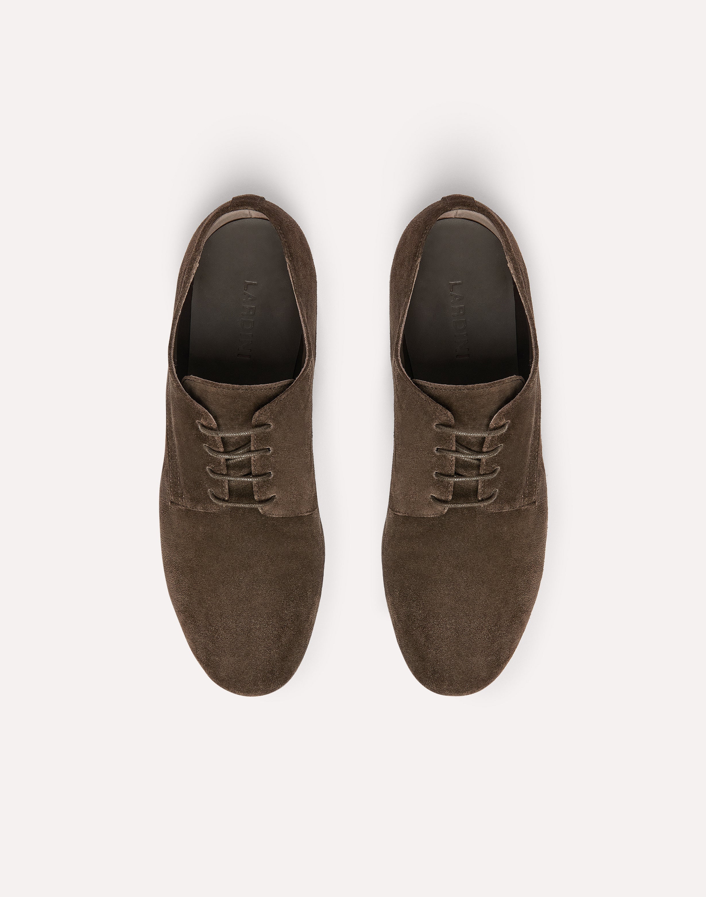 Derbies en cuir suédé marron BROWN Lardini 3