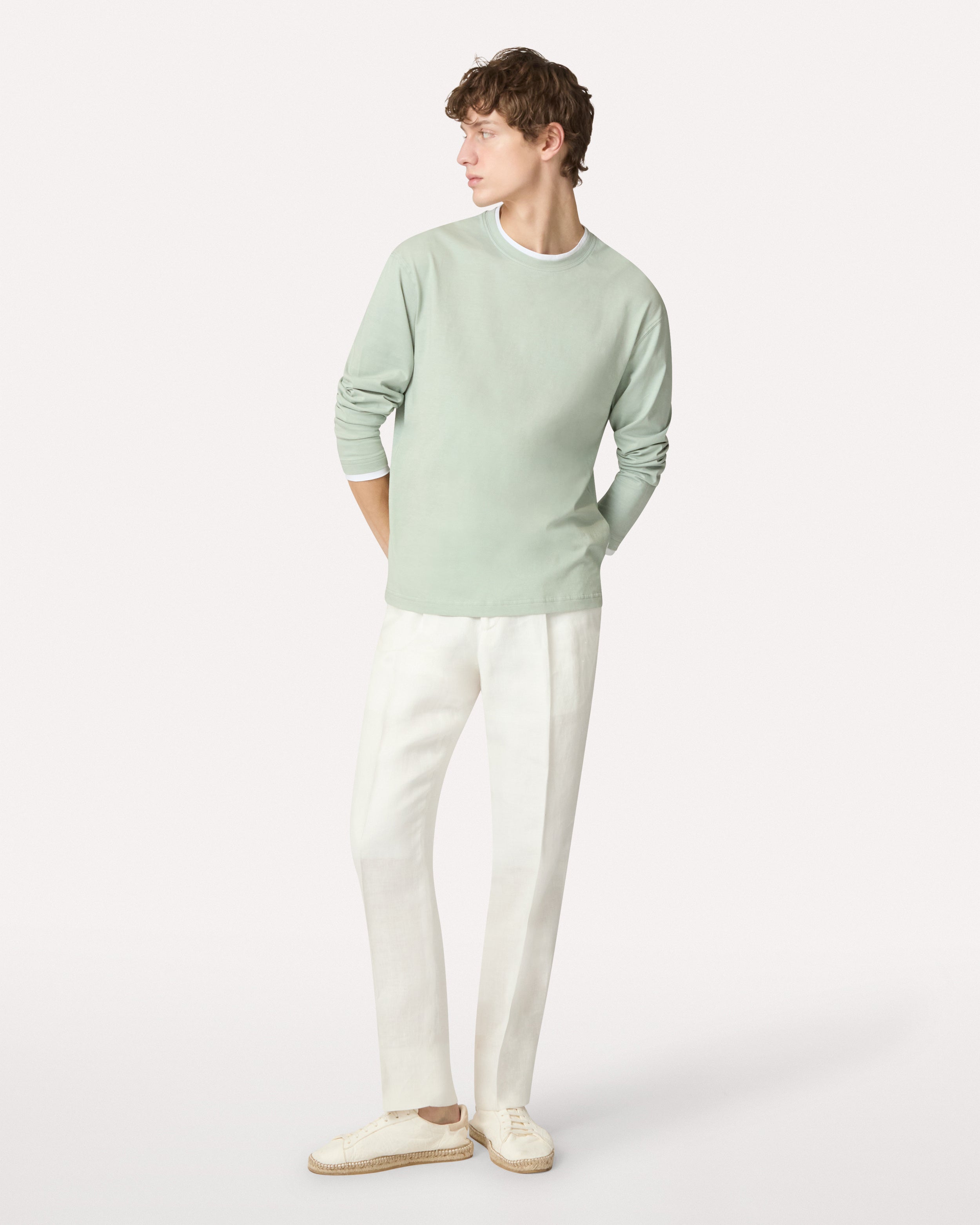 Cream flat-front trousers CREAM Lardini 2