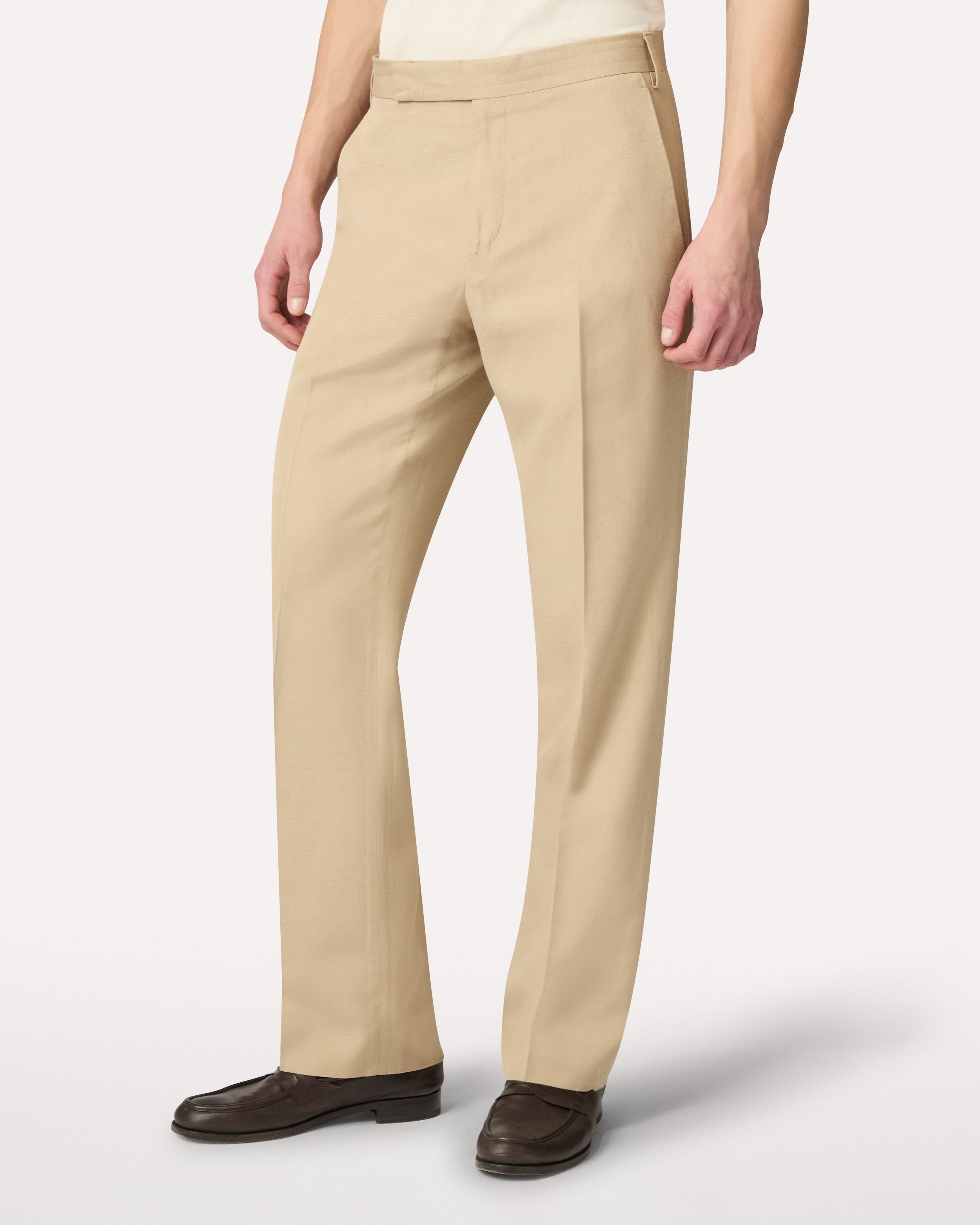 Pantalon camel sans plis en EcoVero CAMEL Lardini 3