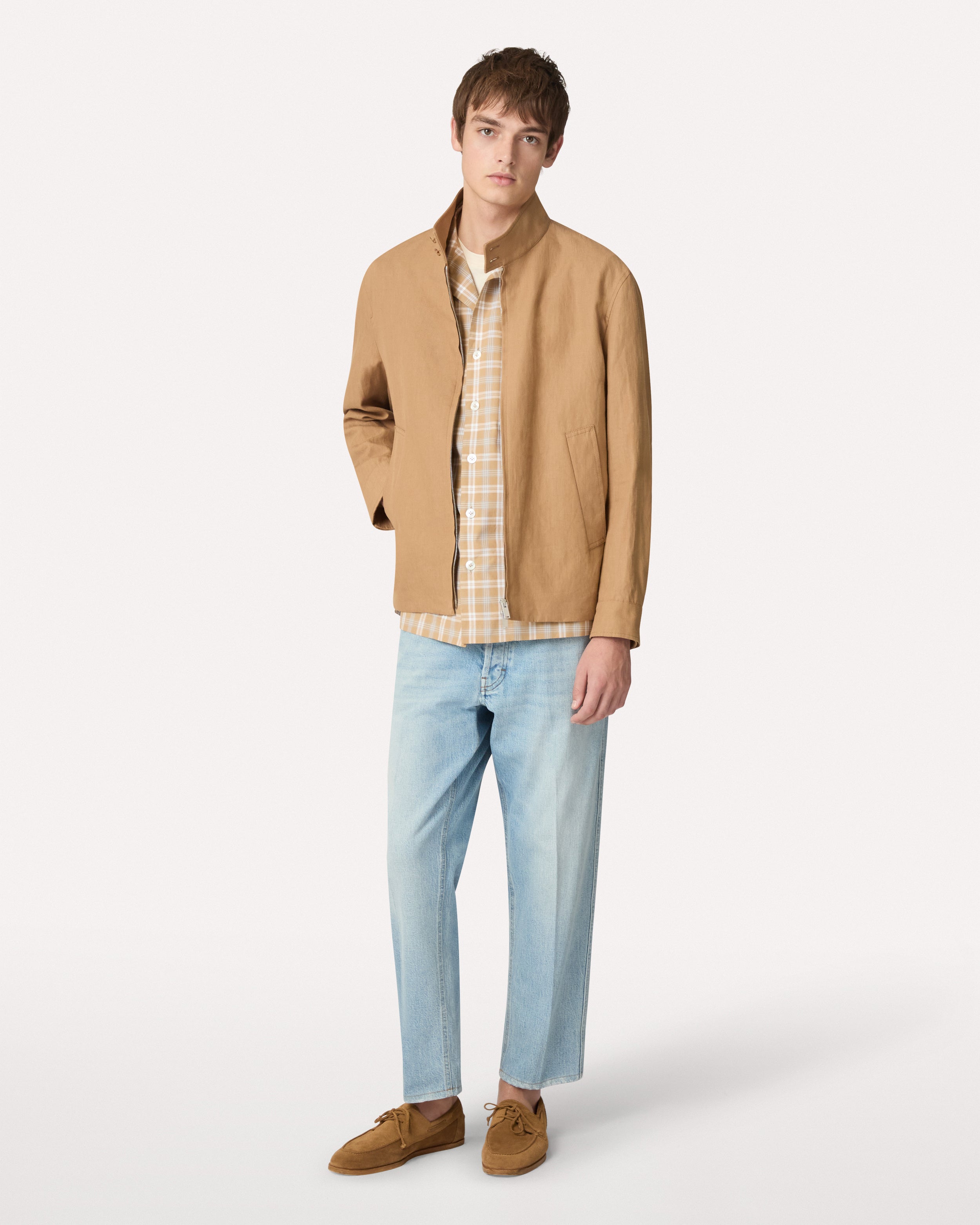 Hazelnut shirt jacket in linen, cotton, and silk HAZELNUT Lardini 2