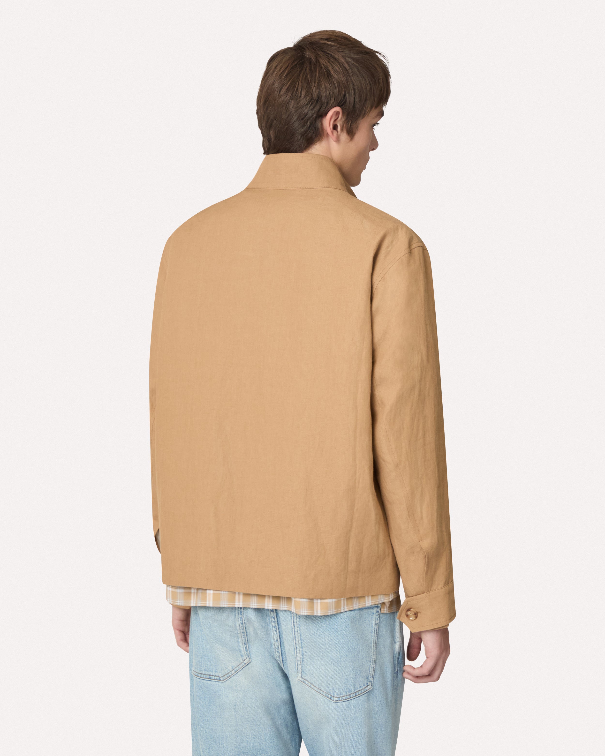 Hazelnut shirt jacket in linen, cotton, and silk HAZELNUT Lardini 5