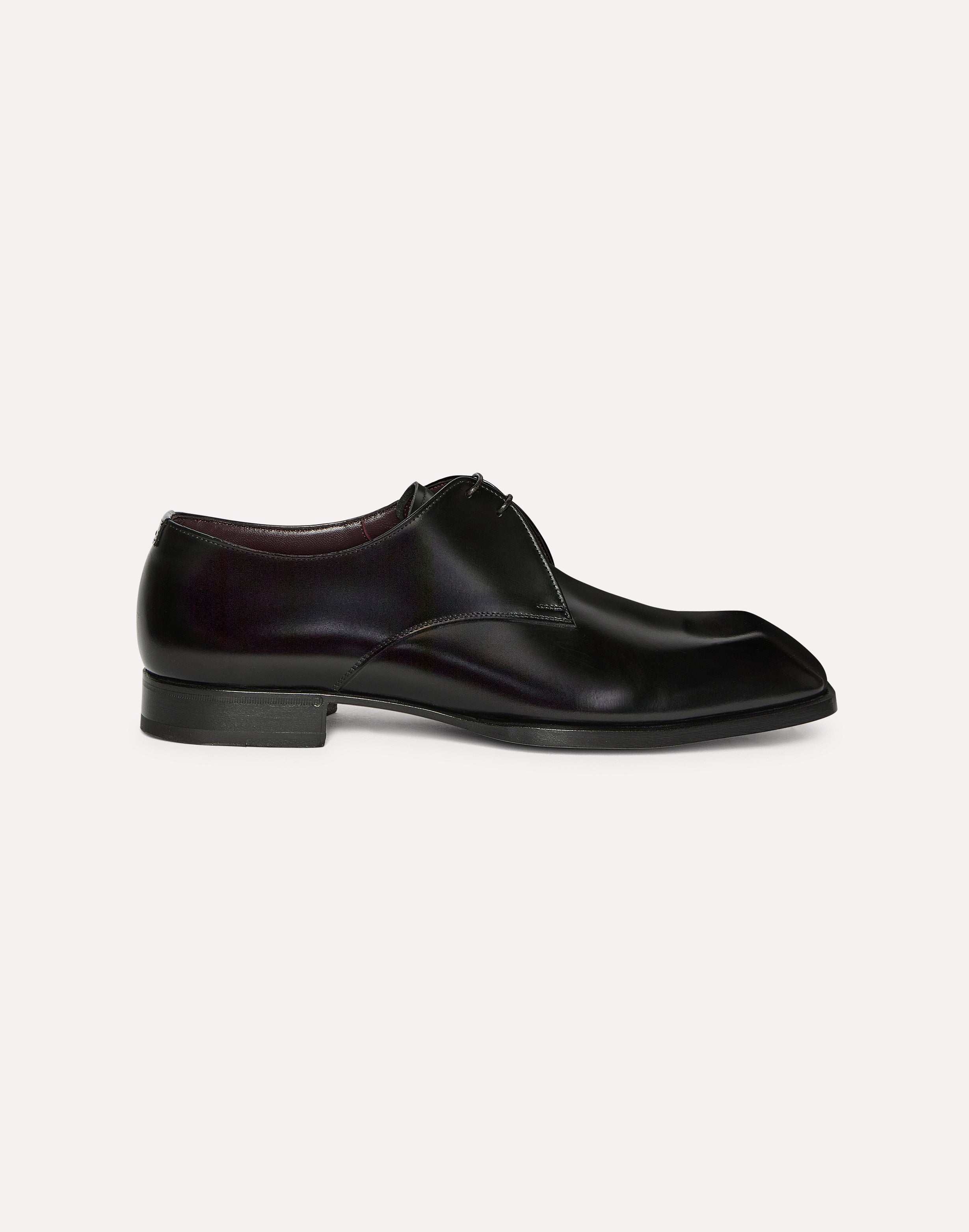 Black leather derby shoes BLACK Lardini 2