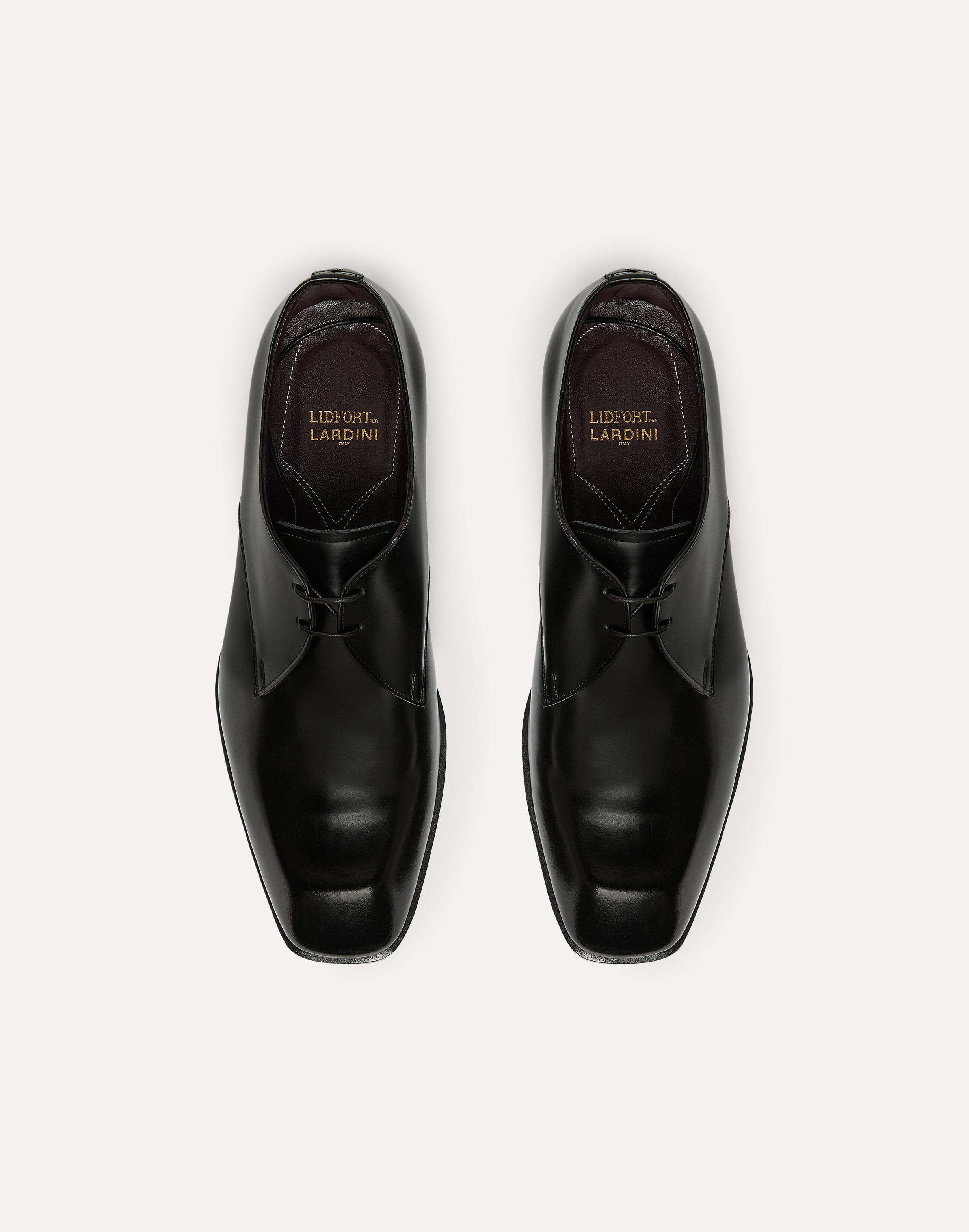 Black leather derby shoes BLACK Lardini 3