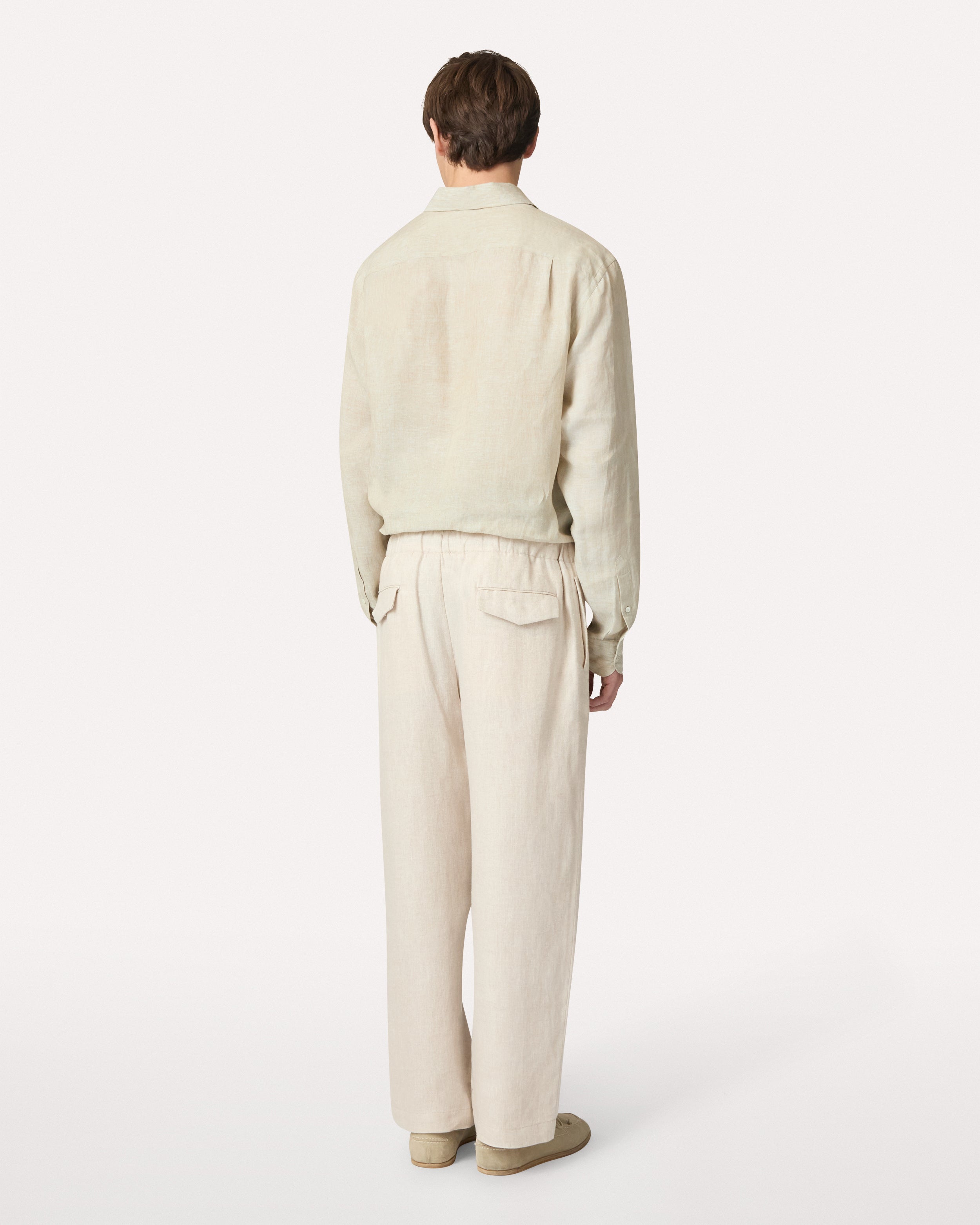 Linen beige flat-front trousers BEIGE/CREAM Lardini 5