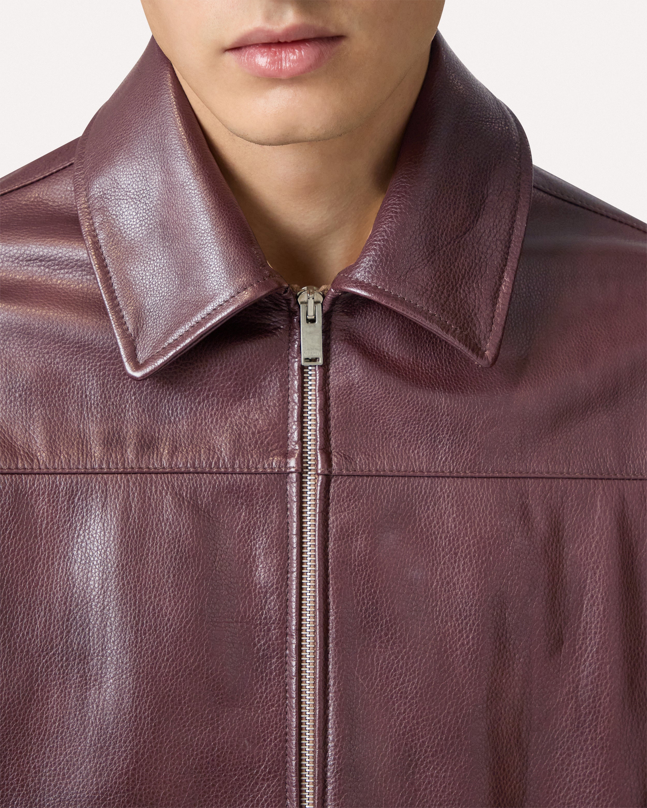 Brown leather jacket BROWN/BRICK RED Lardini 4