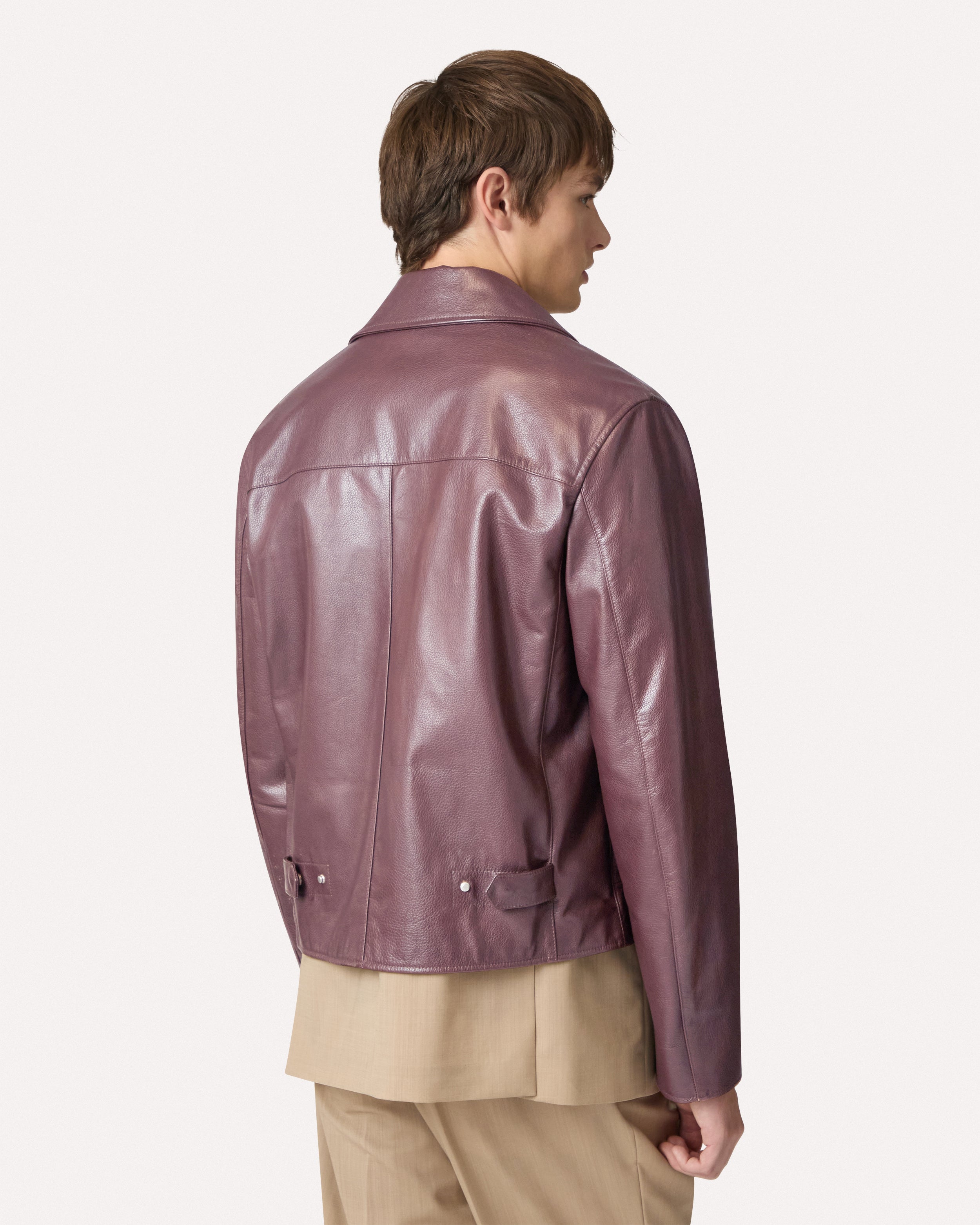 Brown leather jacket BROWN/BRICK RED Lardini 5