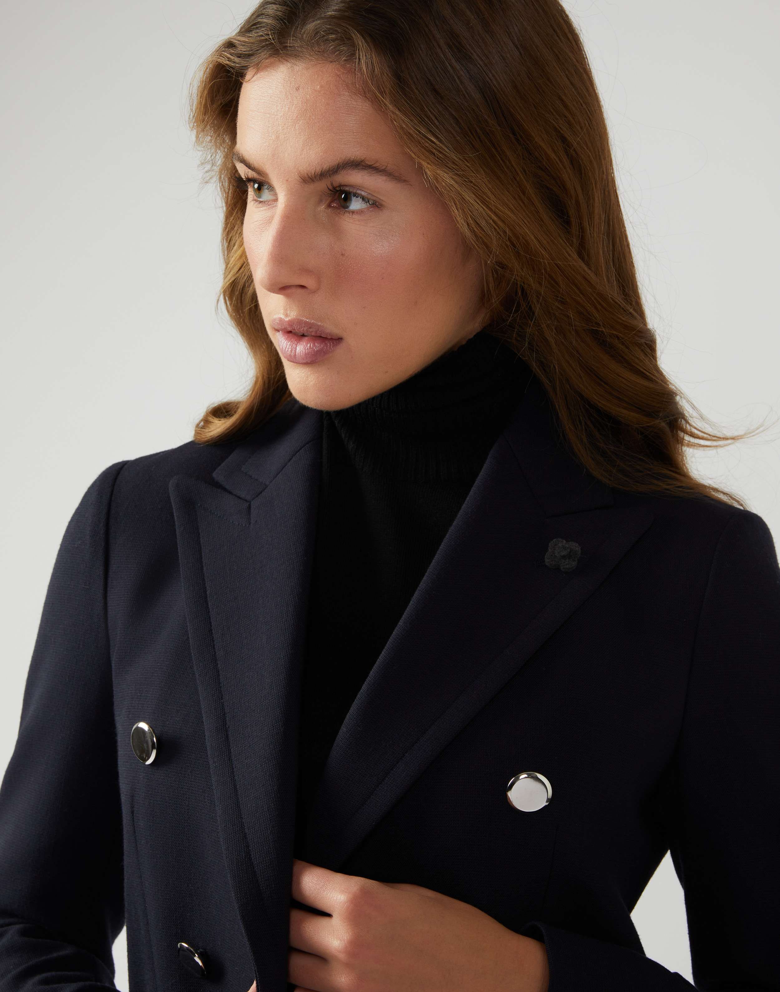 Double-breasted jacket in a blue wool blend