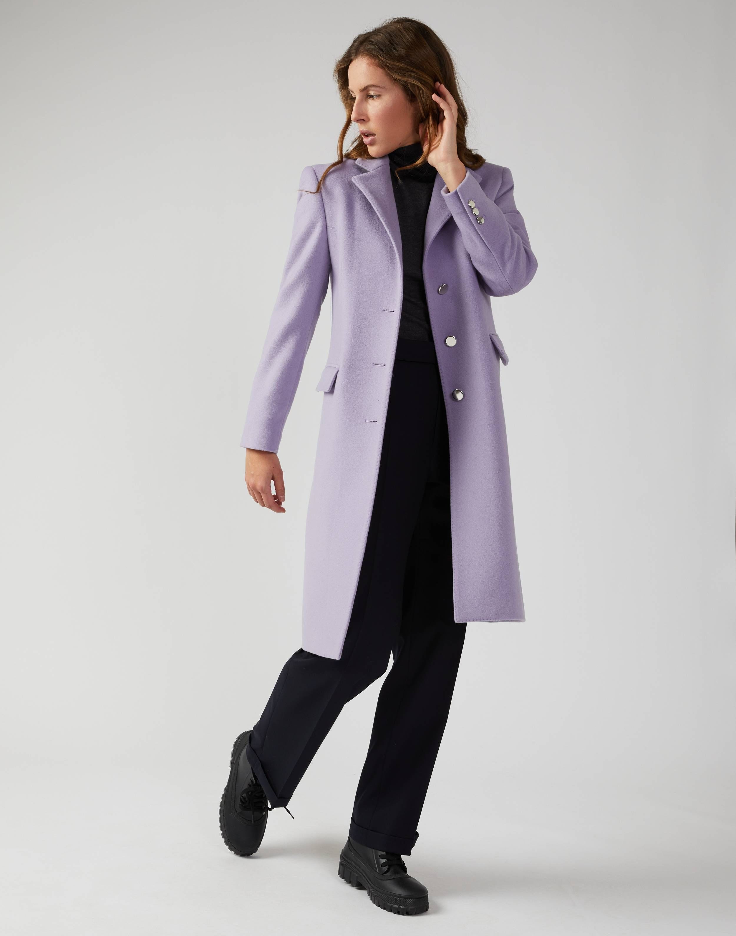 Lilac coat in a cashmere blend 