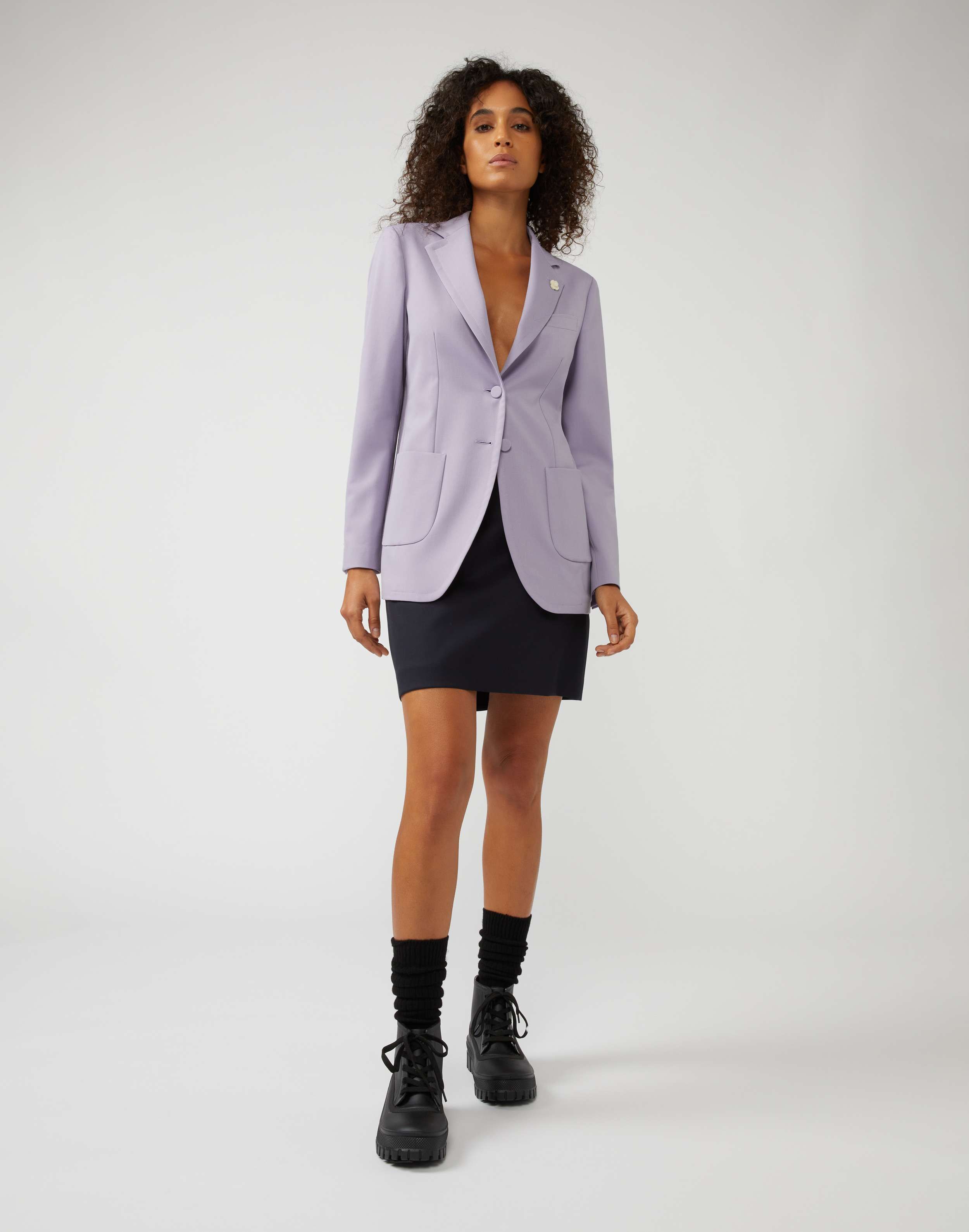 Lilac jacket in stretchy cool wool