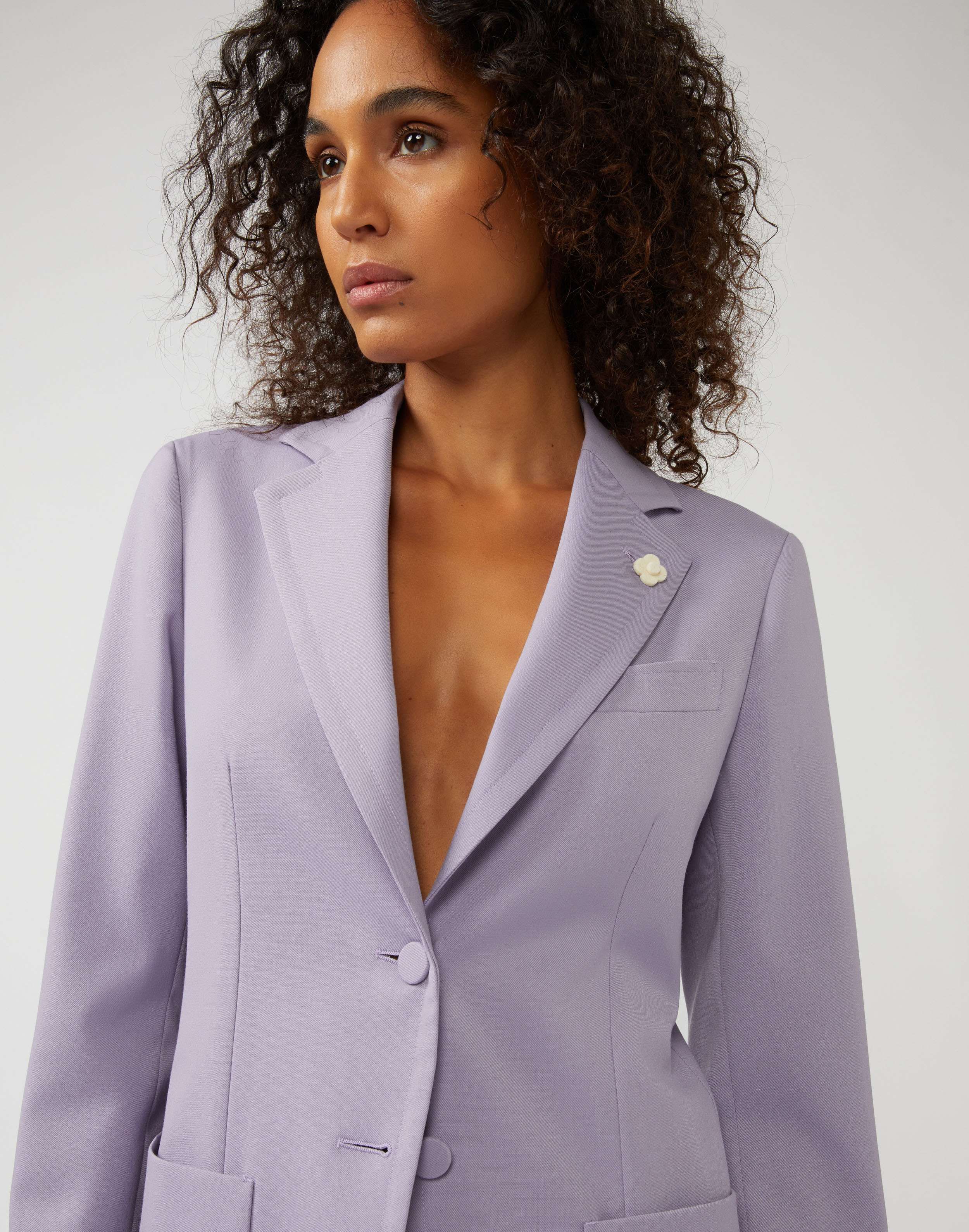 Lilac jacket in stretchy cool wool