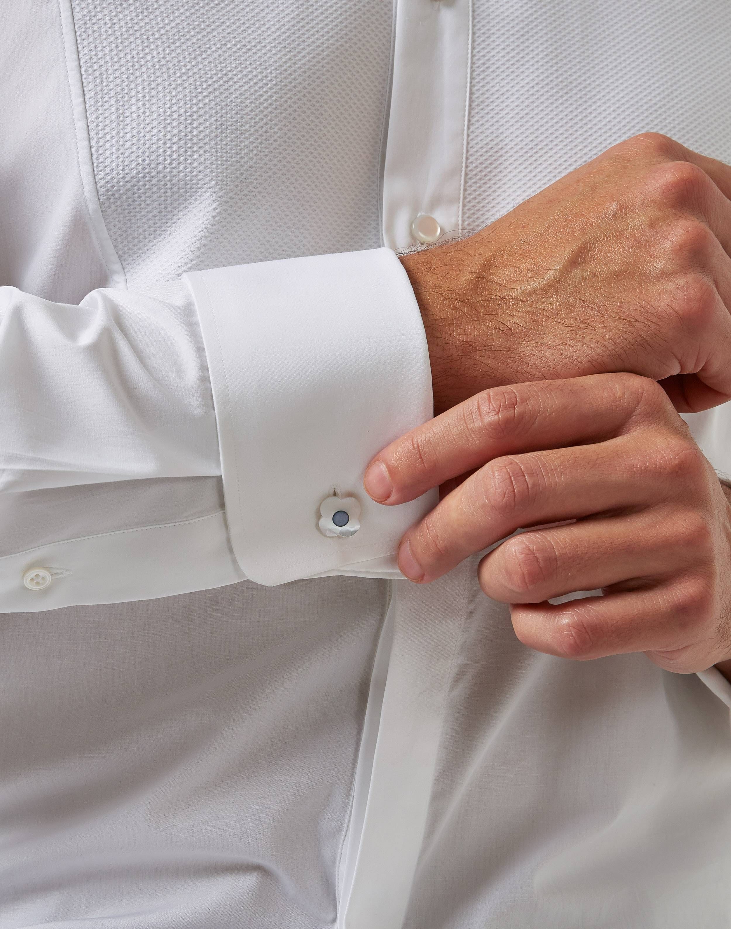 White mother-of-pearl cufflinks