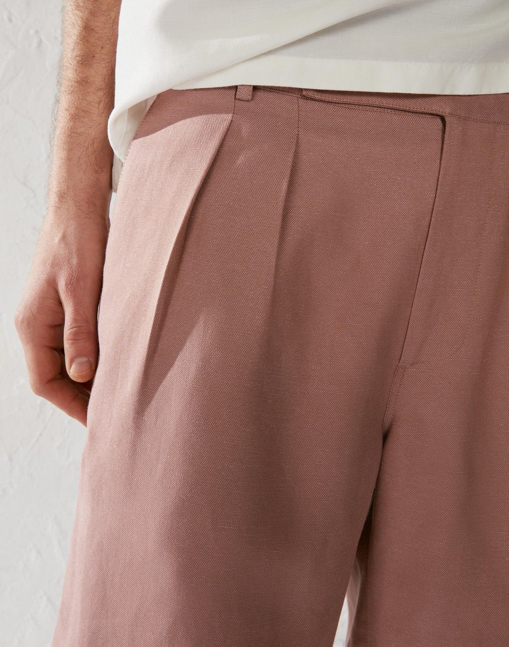 Pink Oxford fabric Bermuda short