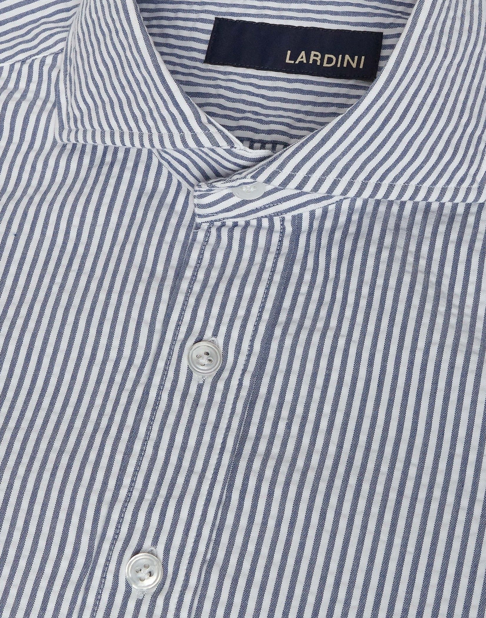 Blue and white seersucker cotton shirt