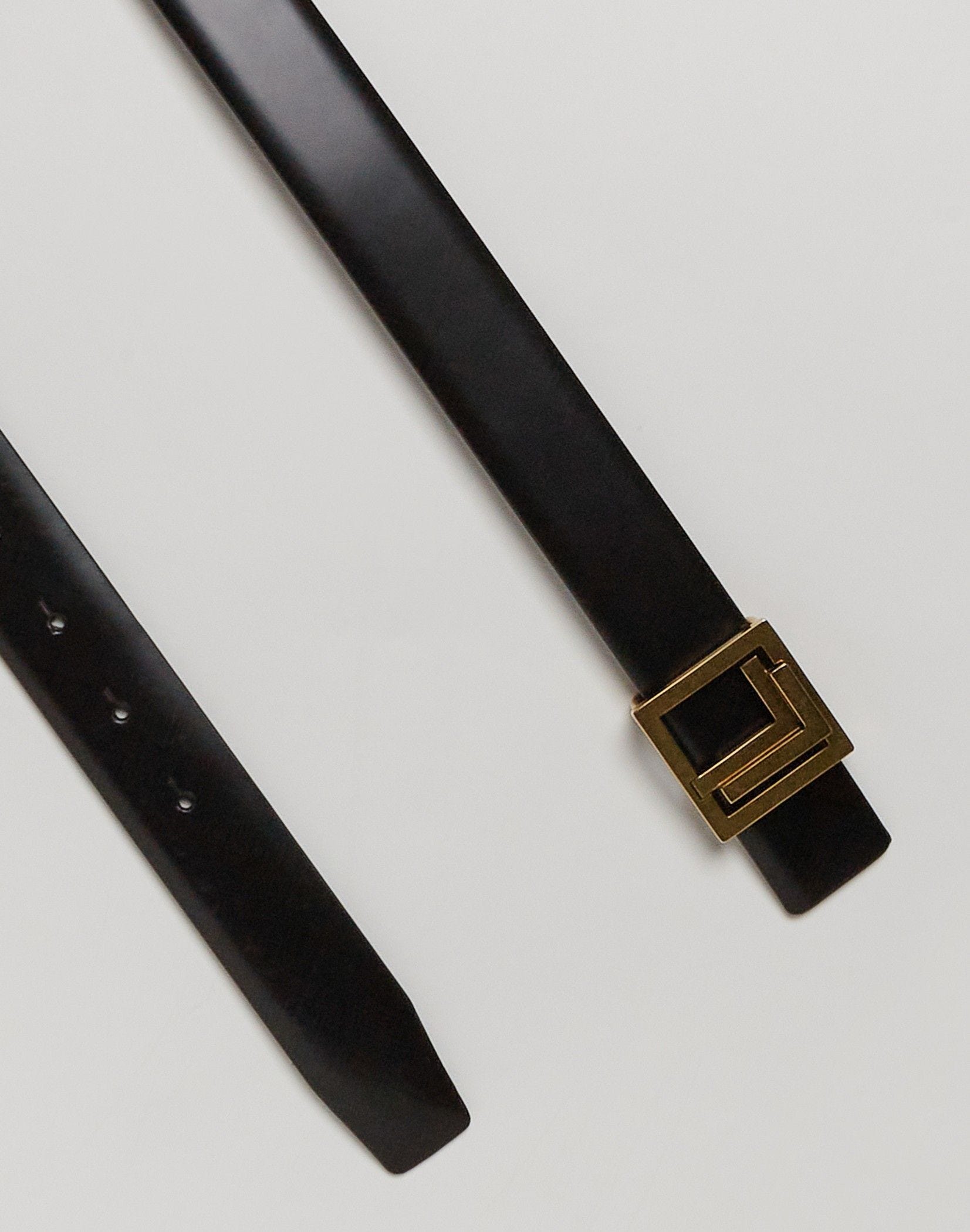 Black suede calfskin belt