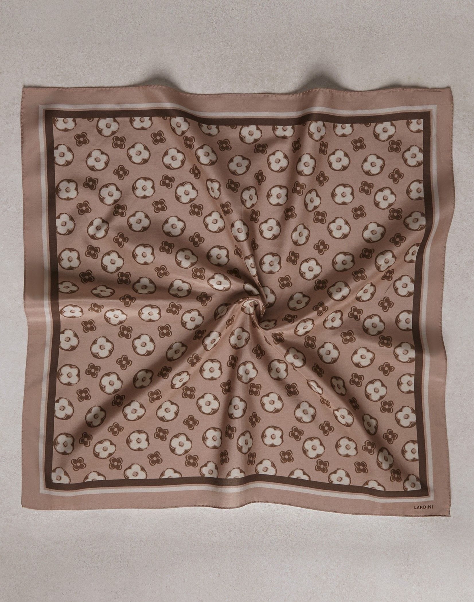 Silk and cotton scarf with flower print