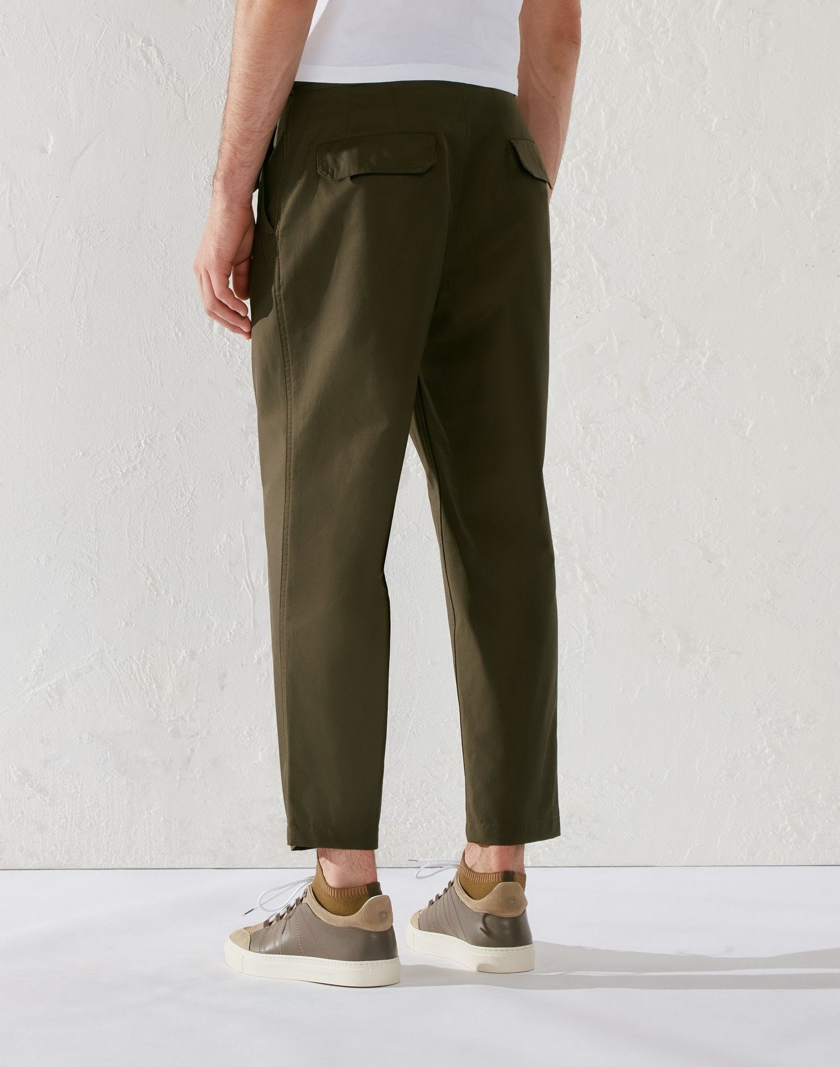 Green cotton and nylon comfort trousers - Lardini by Yosuke Aizawa