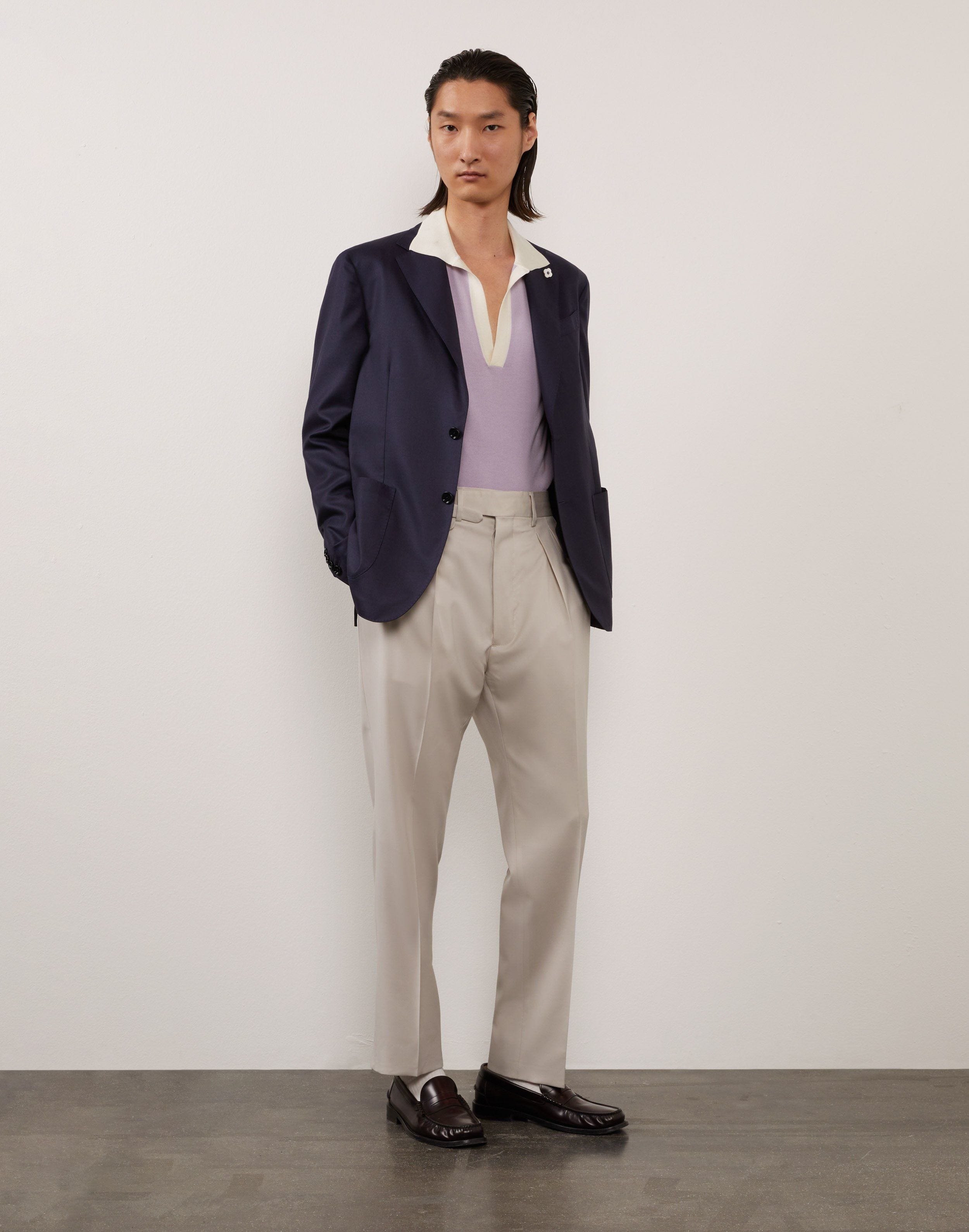 Beige lightweight twill trousers | Lardini