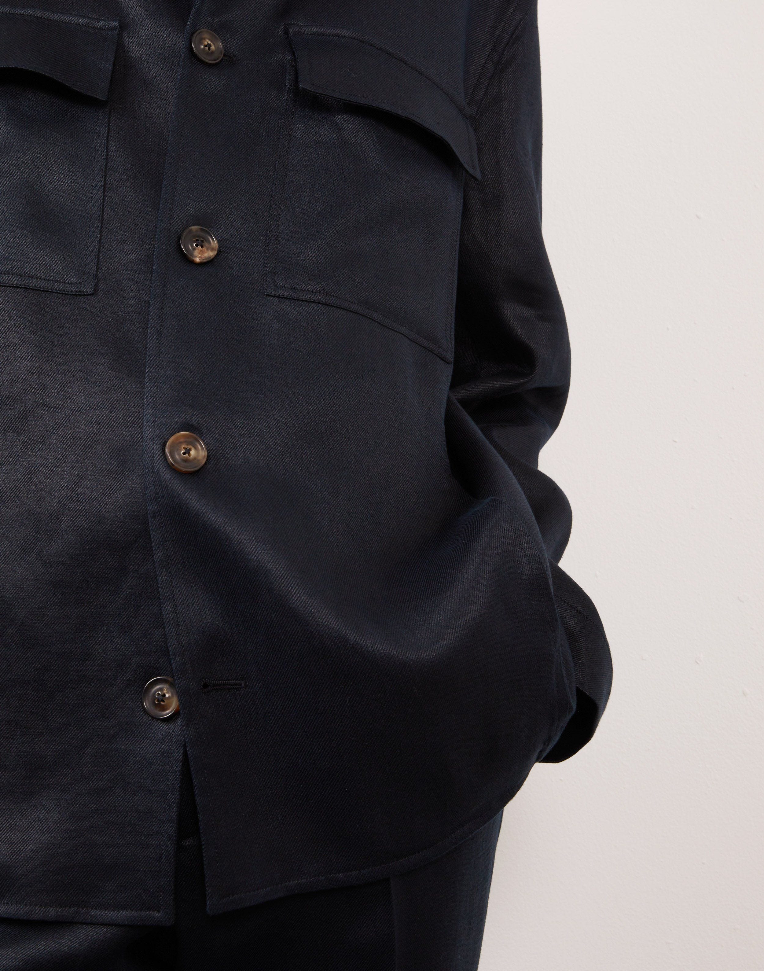 Dark blue long sleeve shirt jacket