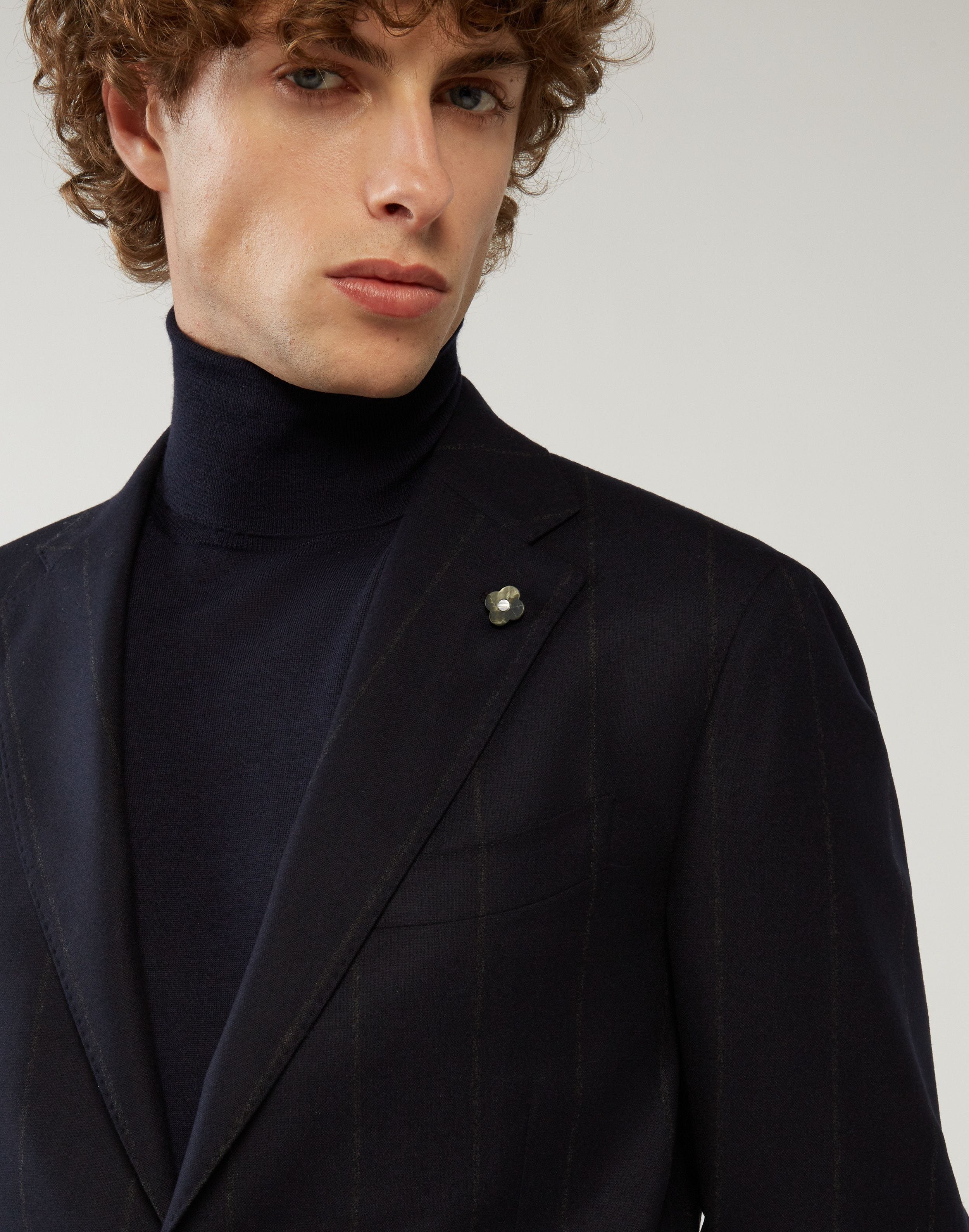 Blue pinstripe suit in wool and cashmere - Supersoft