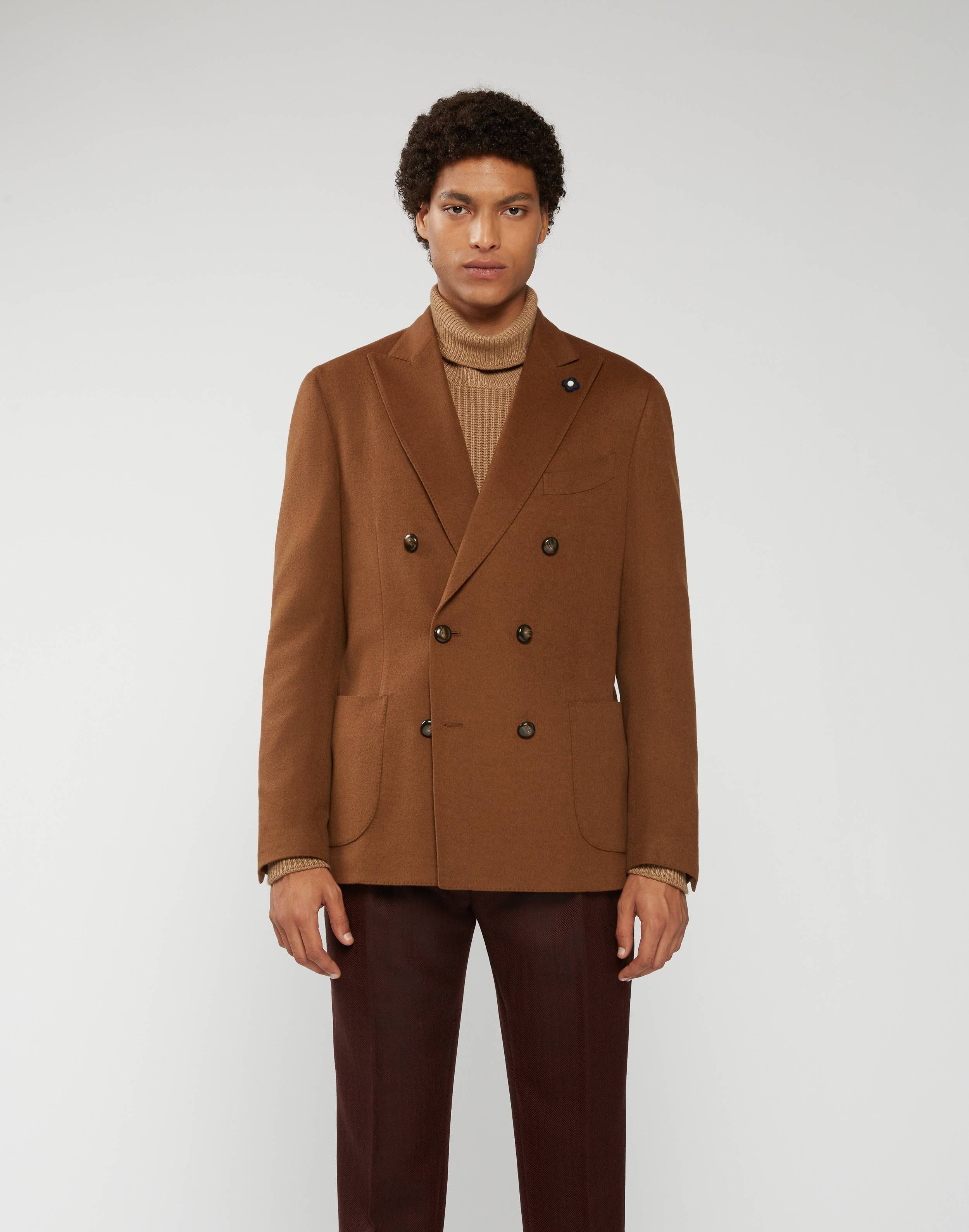 Jacket in hazelnut-brown cashmere - Special Line