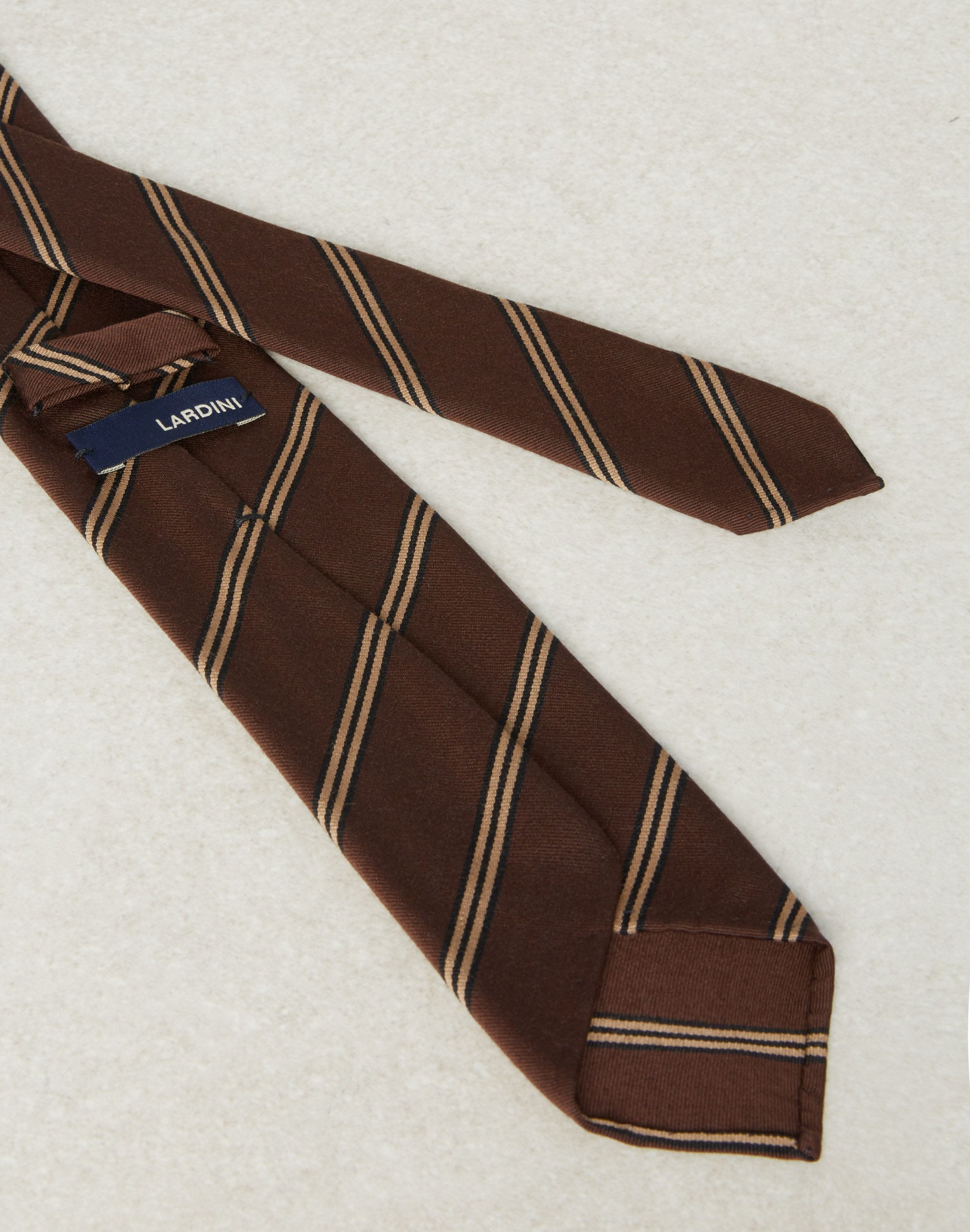 Regimental tie in brown silk