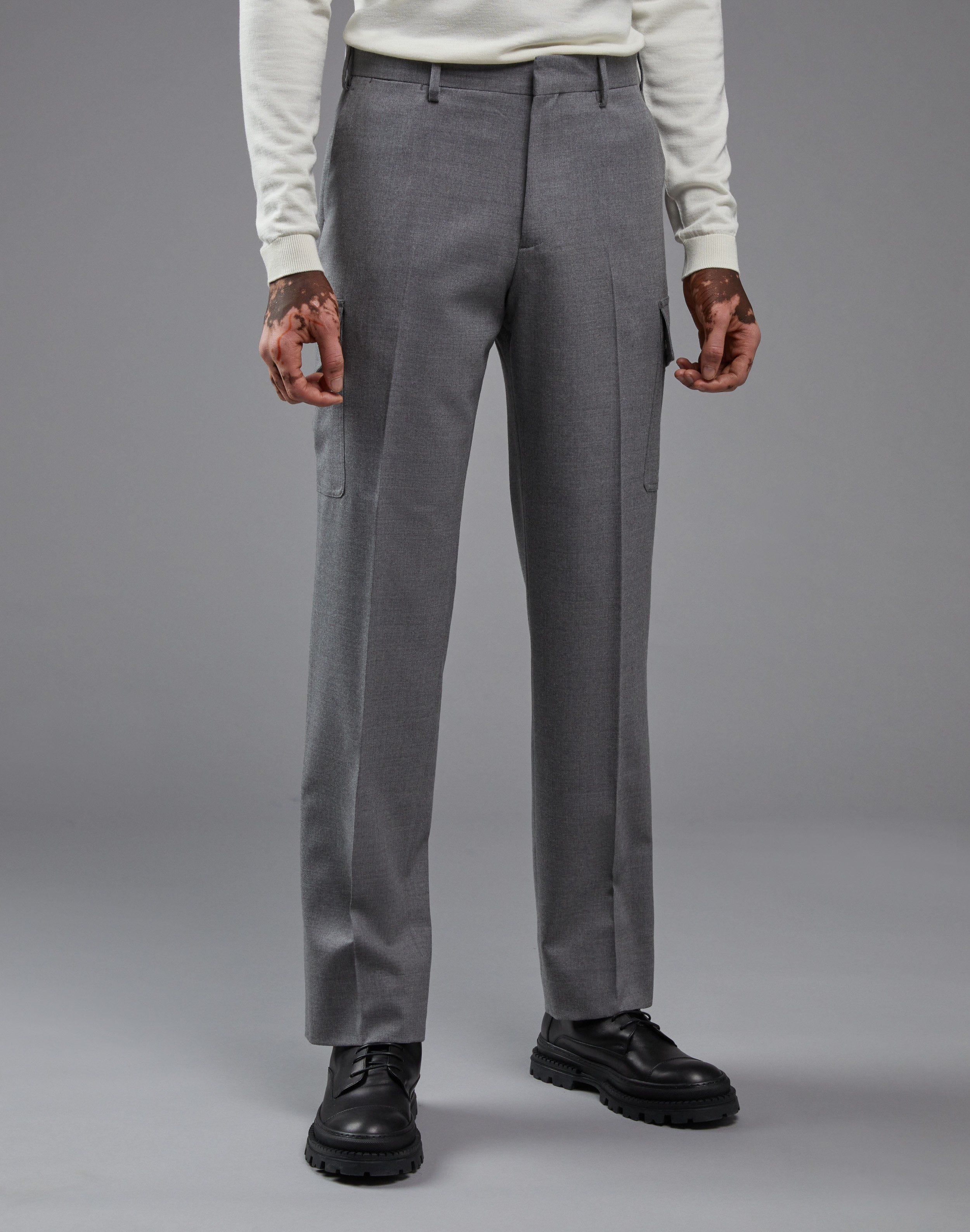 Gray stretch flannel trousers | Lardini