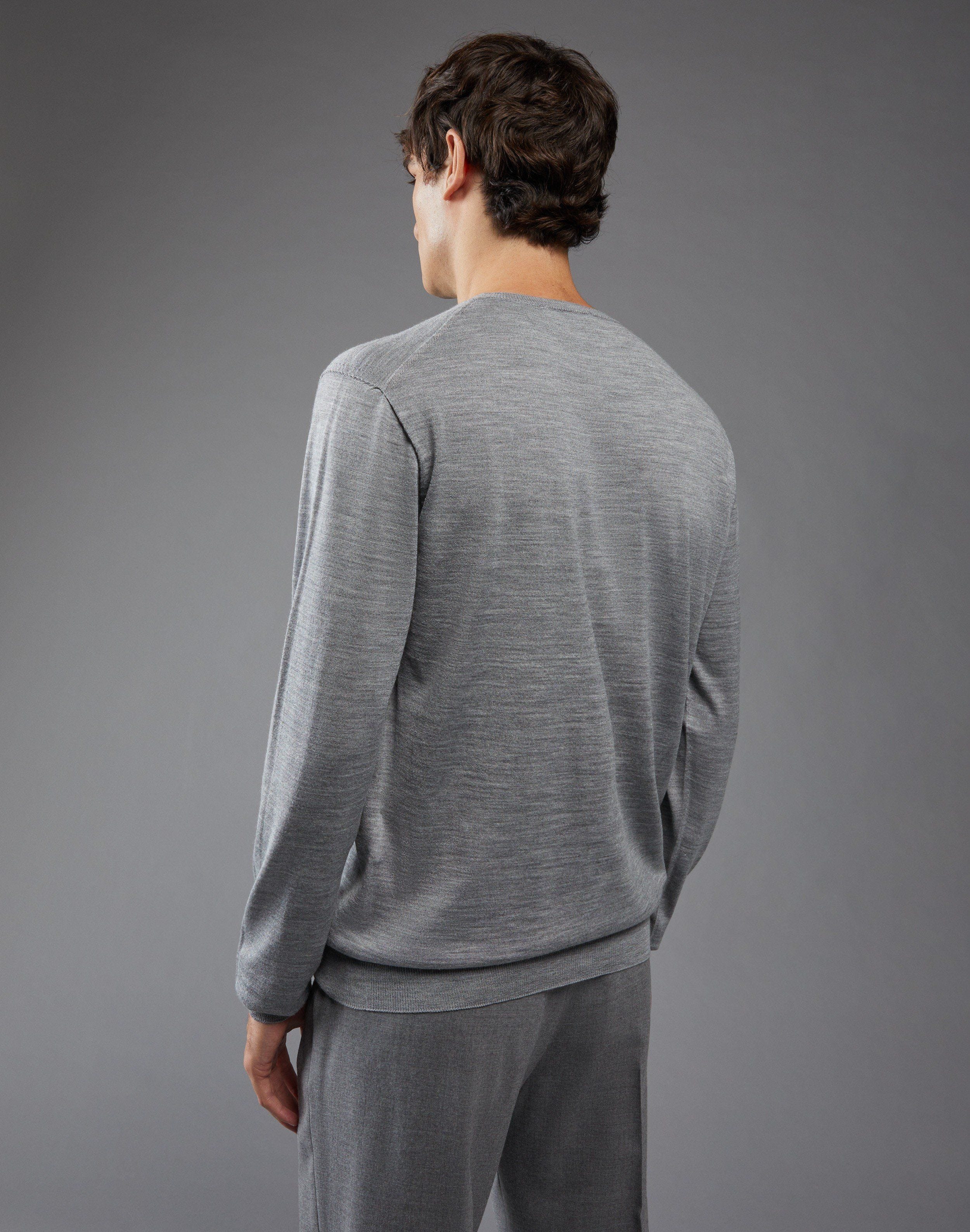 Gray crew neck sweater | Lardini