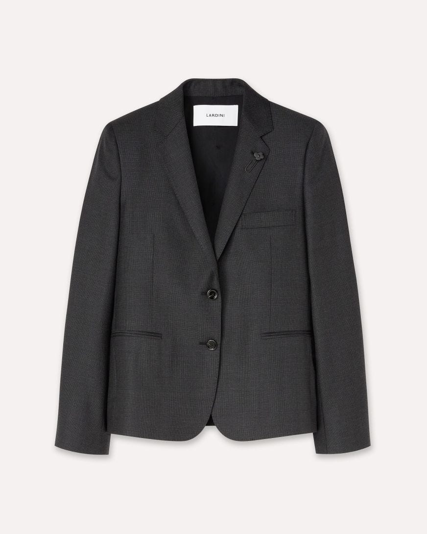 Grey single-breasted wool jacket