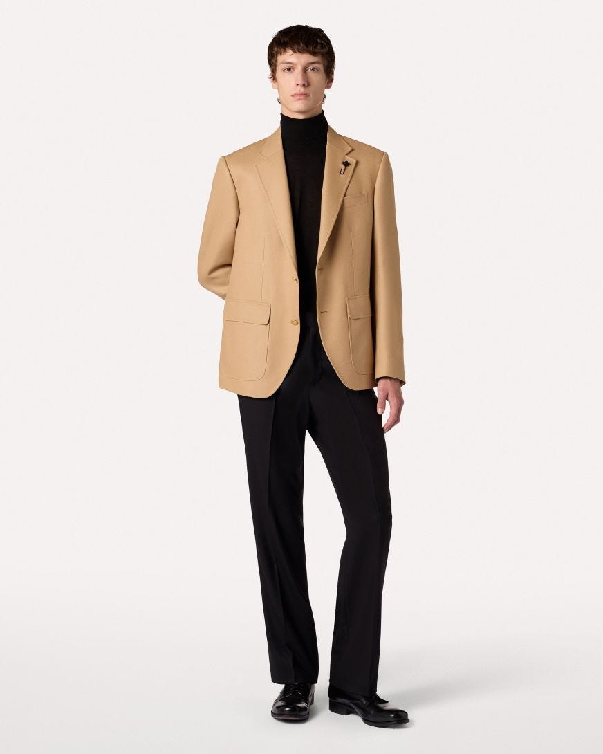 Giacca monopetto in lana fulé