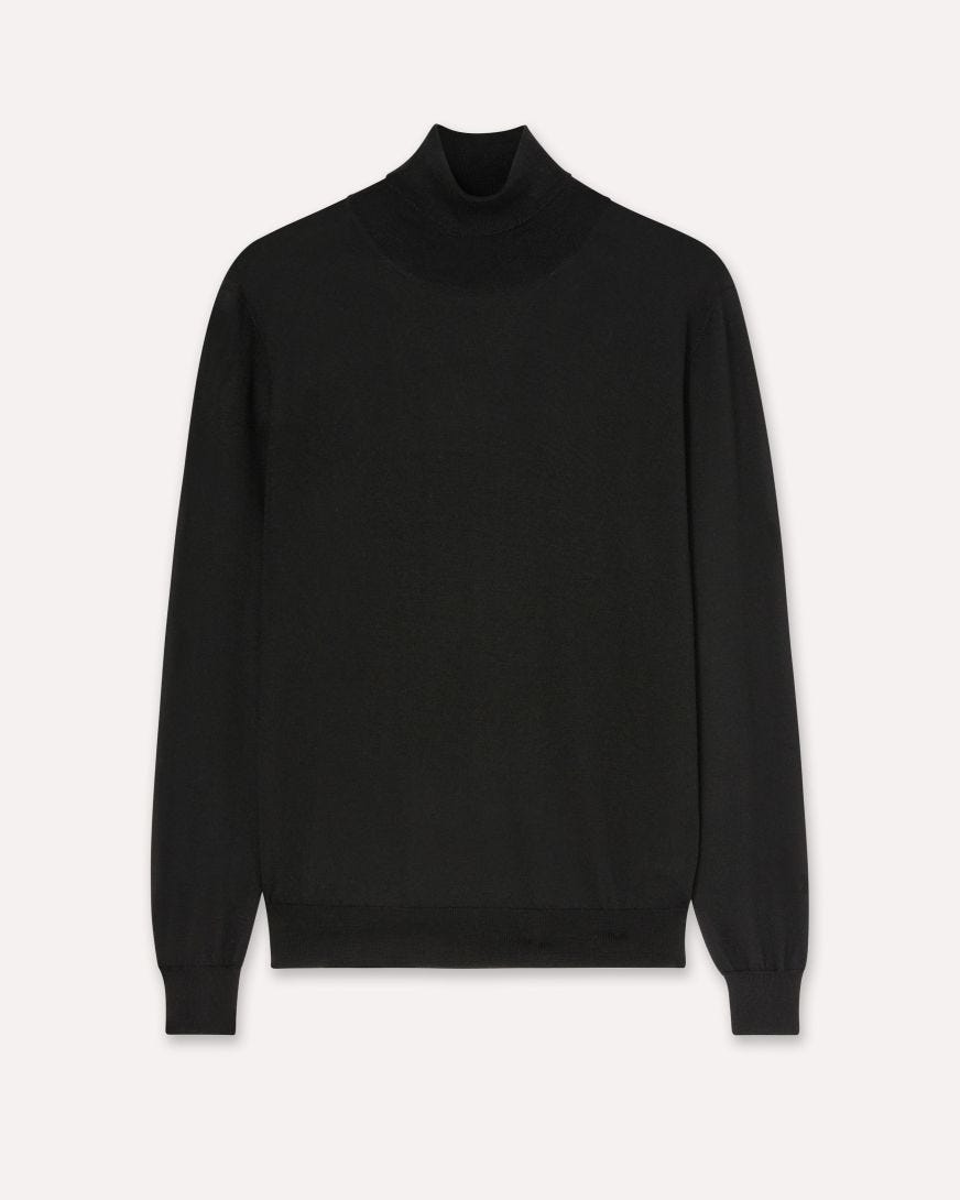 Dolcevita nero in lana, seta e cashmere