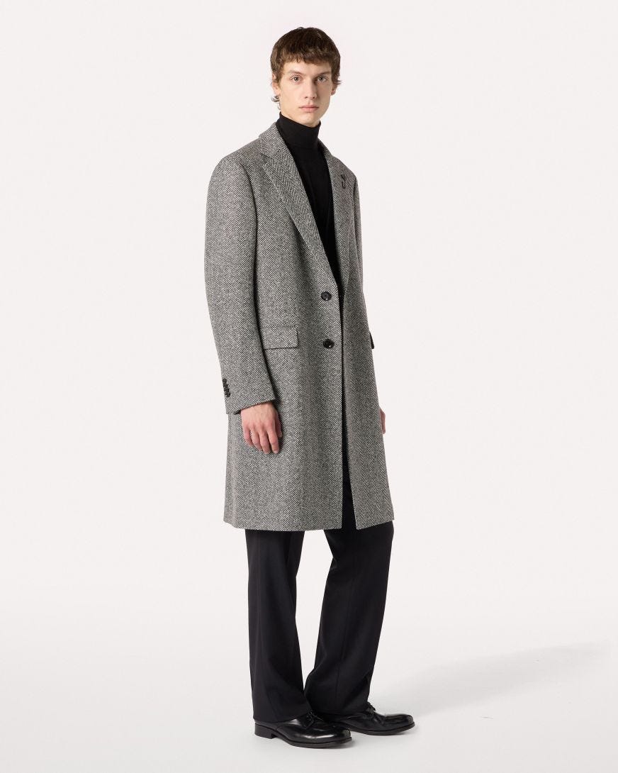 Dolcevita nero in lana, seta e cashmere