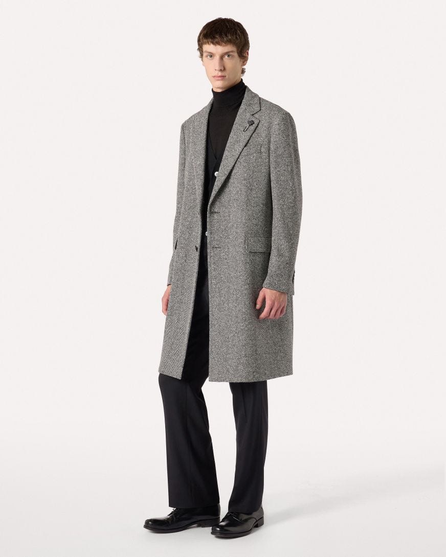 Pantalone nero senza pieghe in flanella leggera