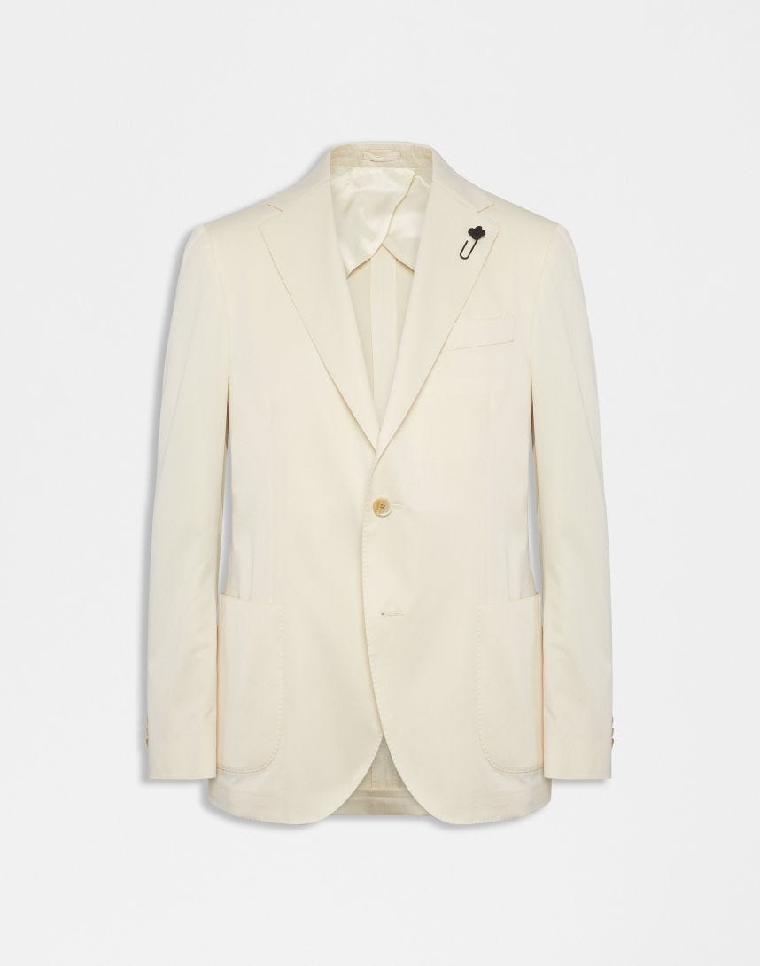 Giacca panna/beige monopetto
