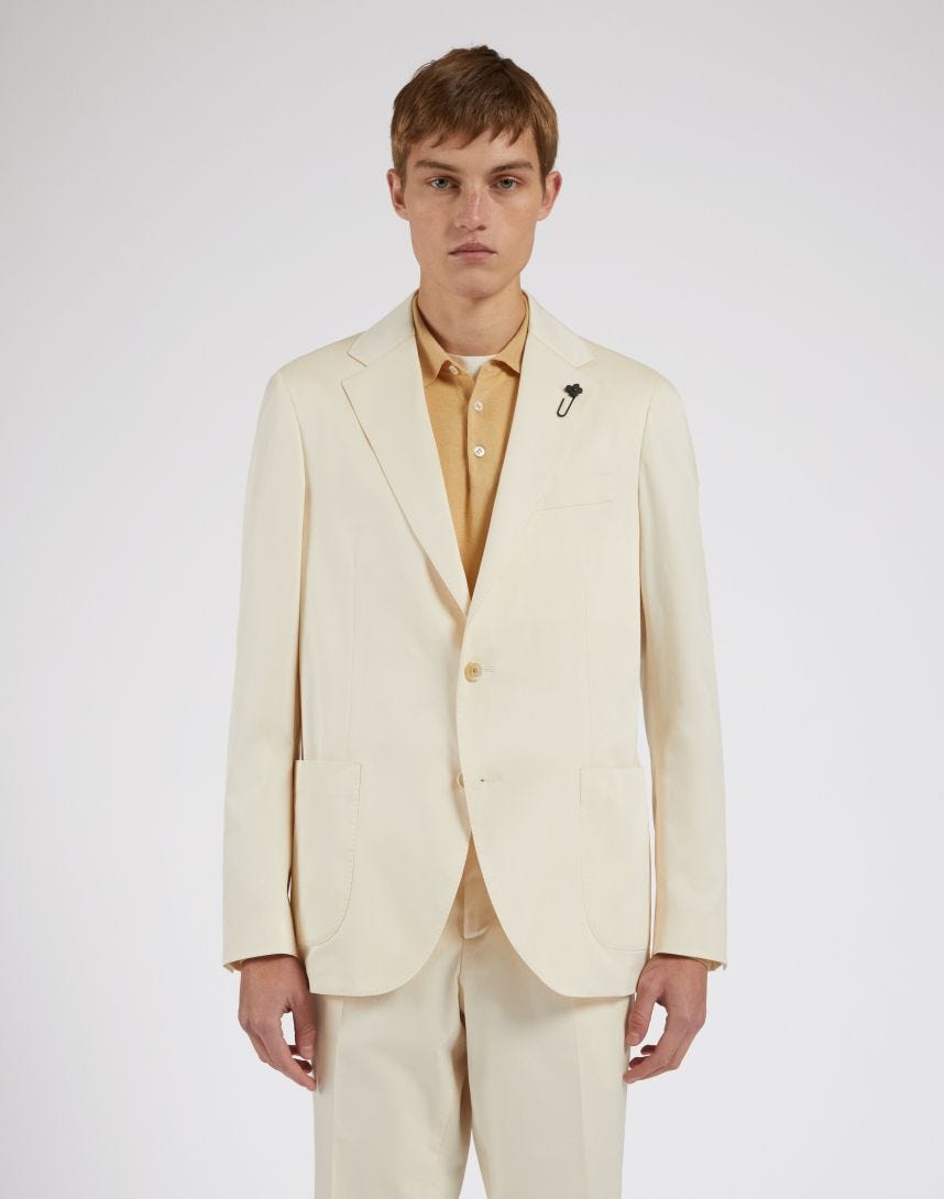 Giacca panna/beige monopetto