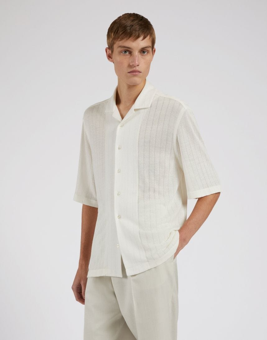 Camicia panna relaxed fit
