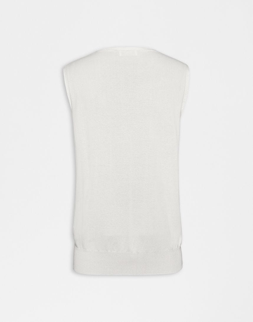 Gilet girocollo in viscosa