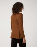 Double-breasted jacket in brown cashmere-wool flannel 3