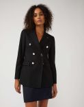 Black double-breasted jacket in cashmere 1